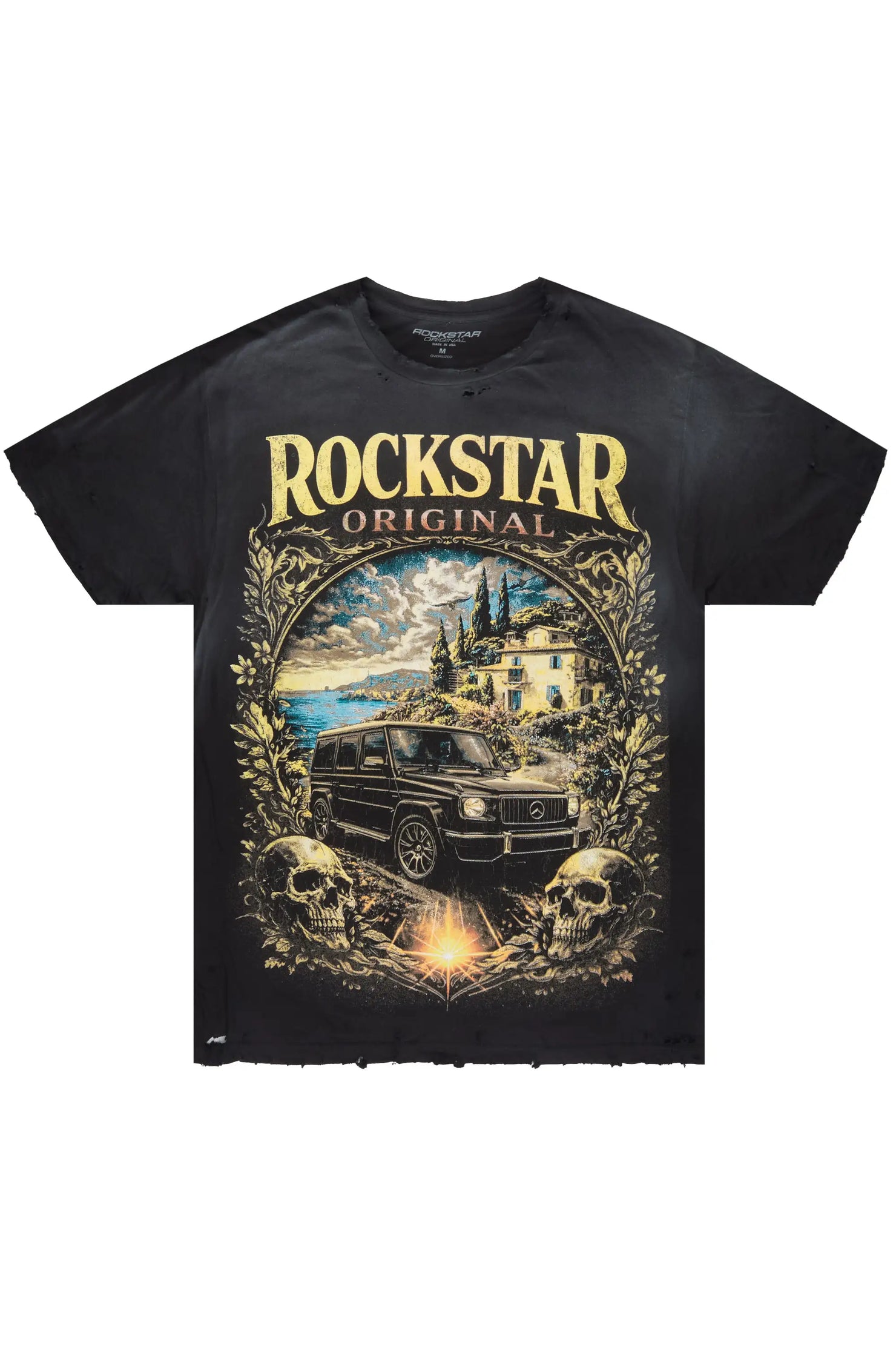 Stovall Black Oversized Graphic T-Shirt