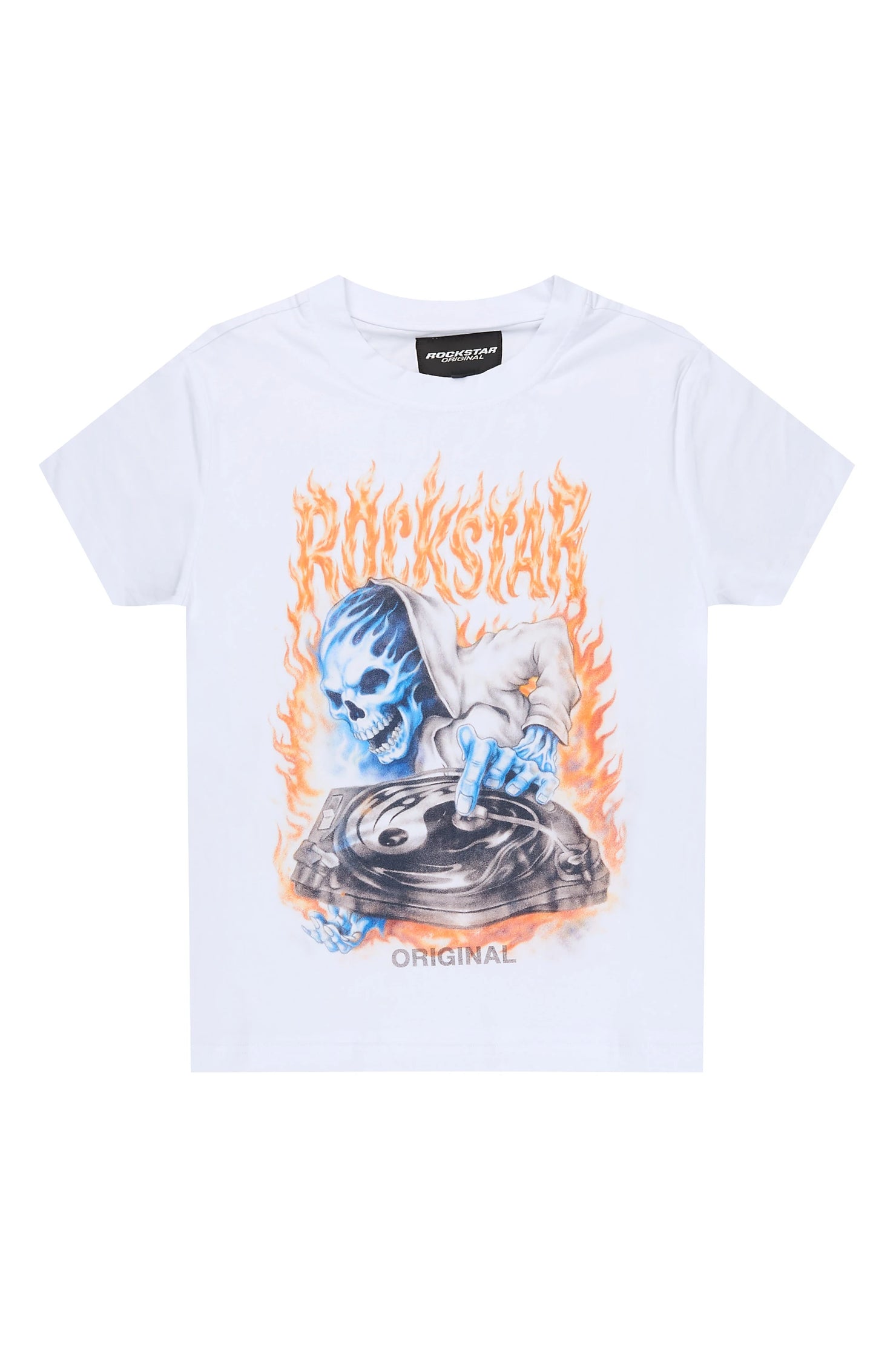 Boys Dice White Graphic T-Shirt