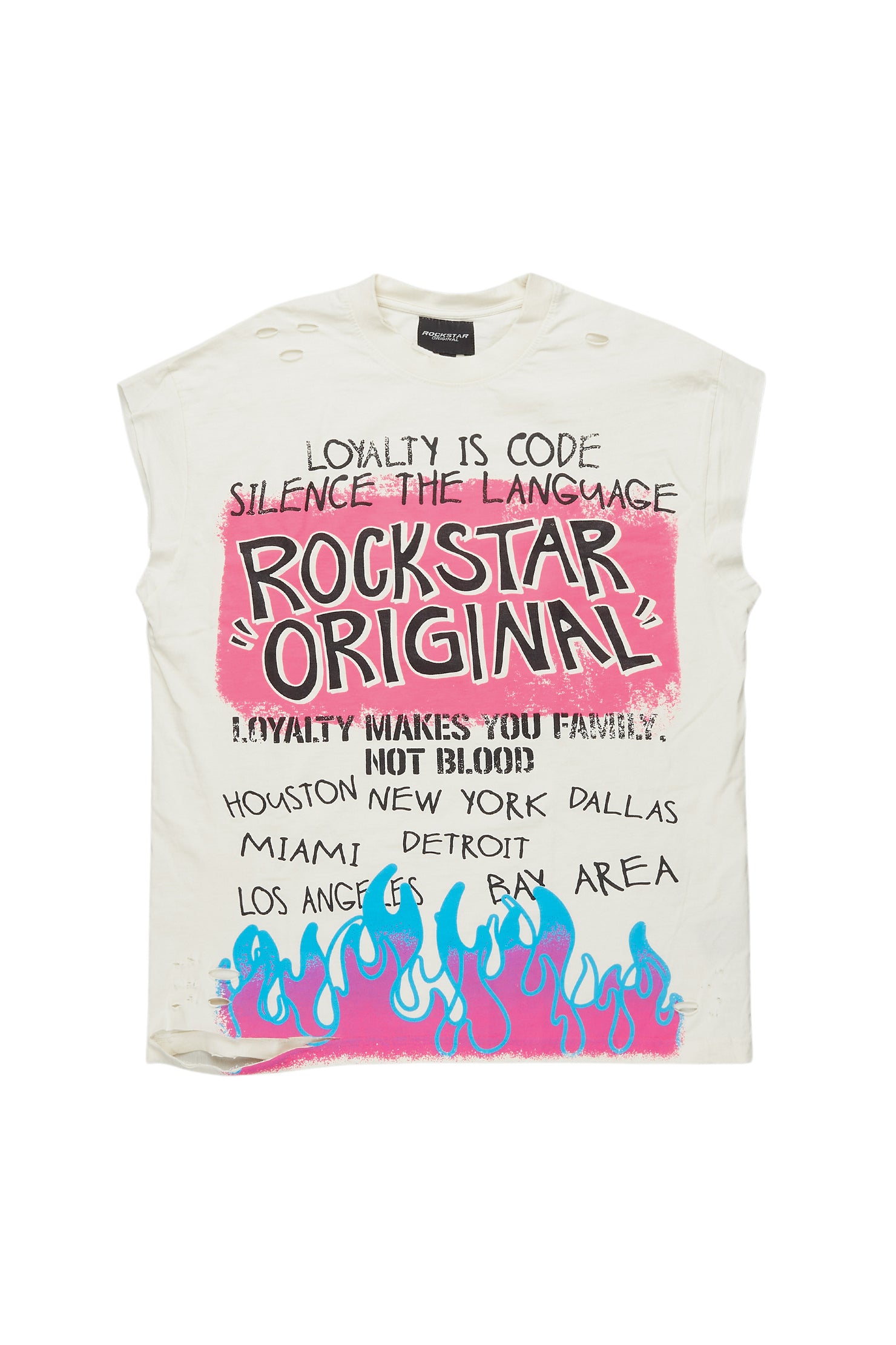 Beno Beige Graphic Muscle T-Shirt