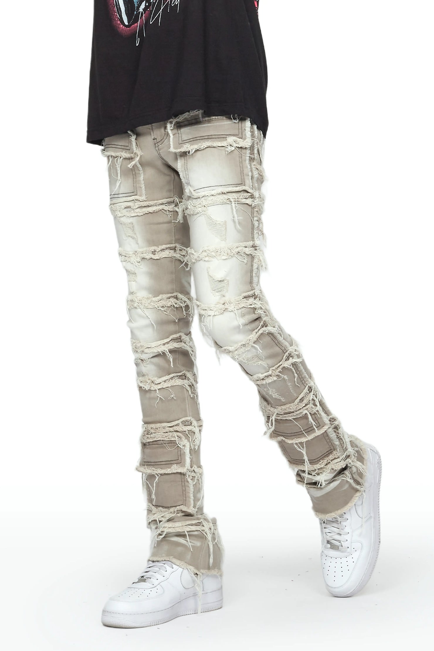 Josie Grey Stacked Flare Jean