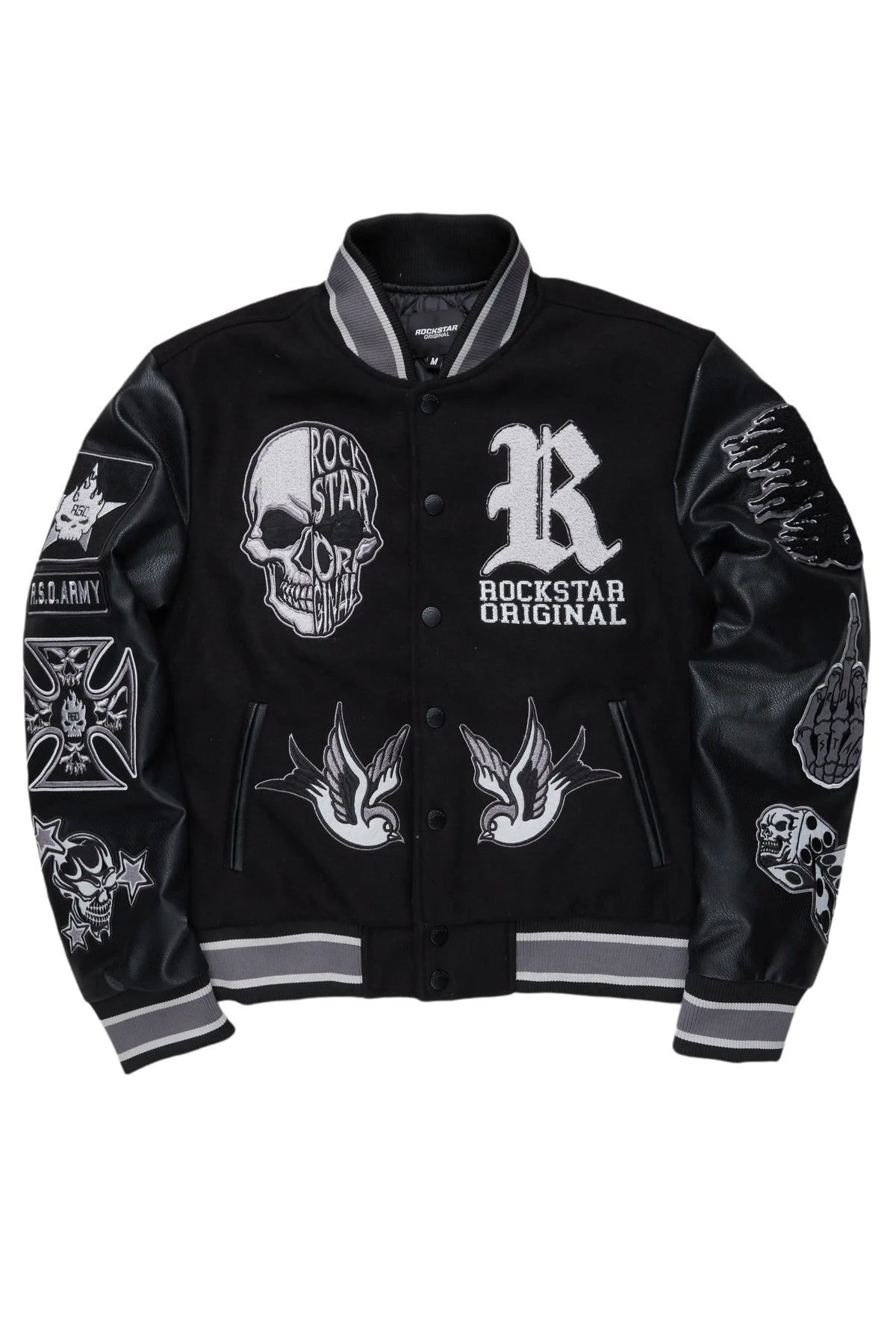 Nikkeda Black Oversized Varsity Jacket– Rockstar Original