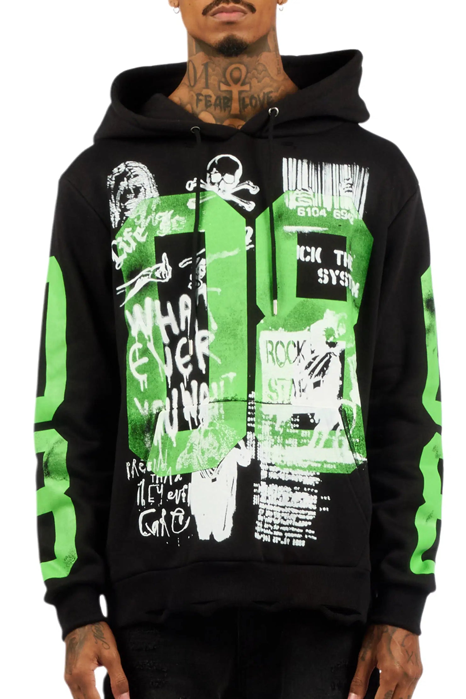 Grill Black/Green Graphic Relaxed Hoodie