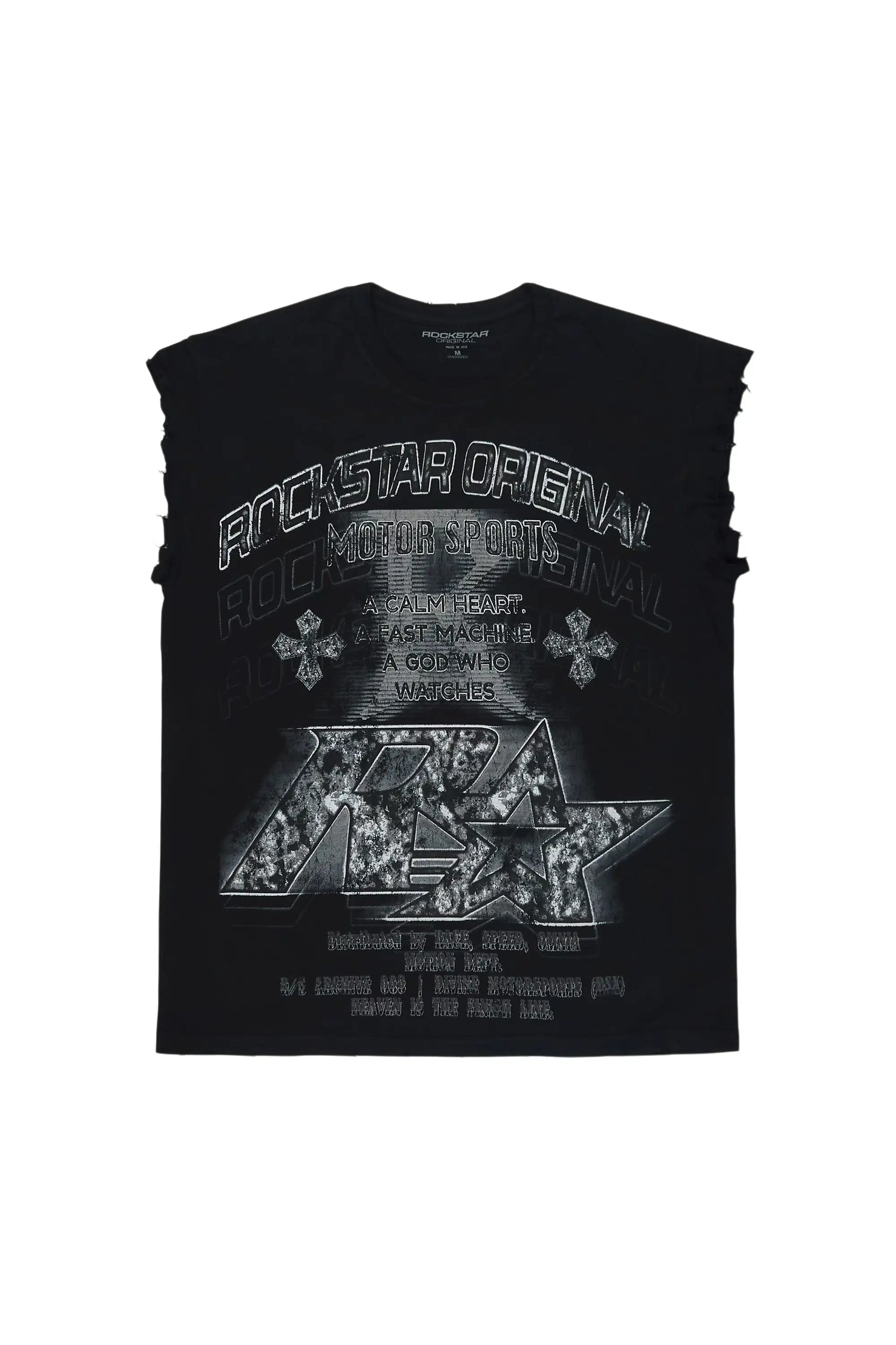 Katrella Cut Sleeve Black T-Shirt