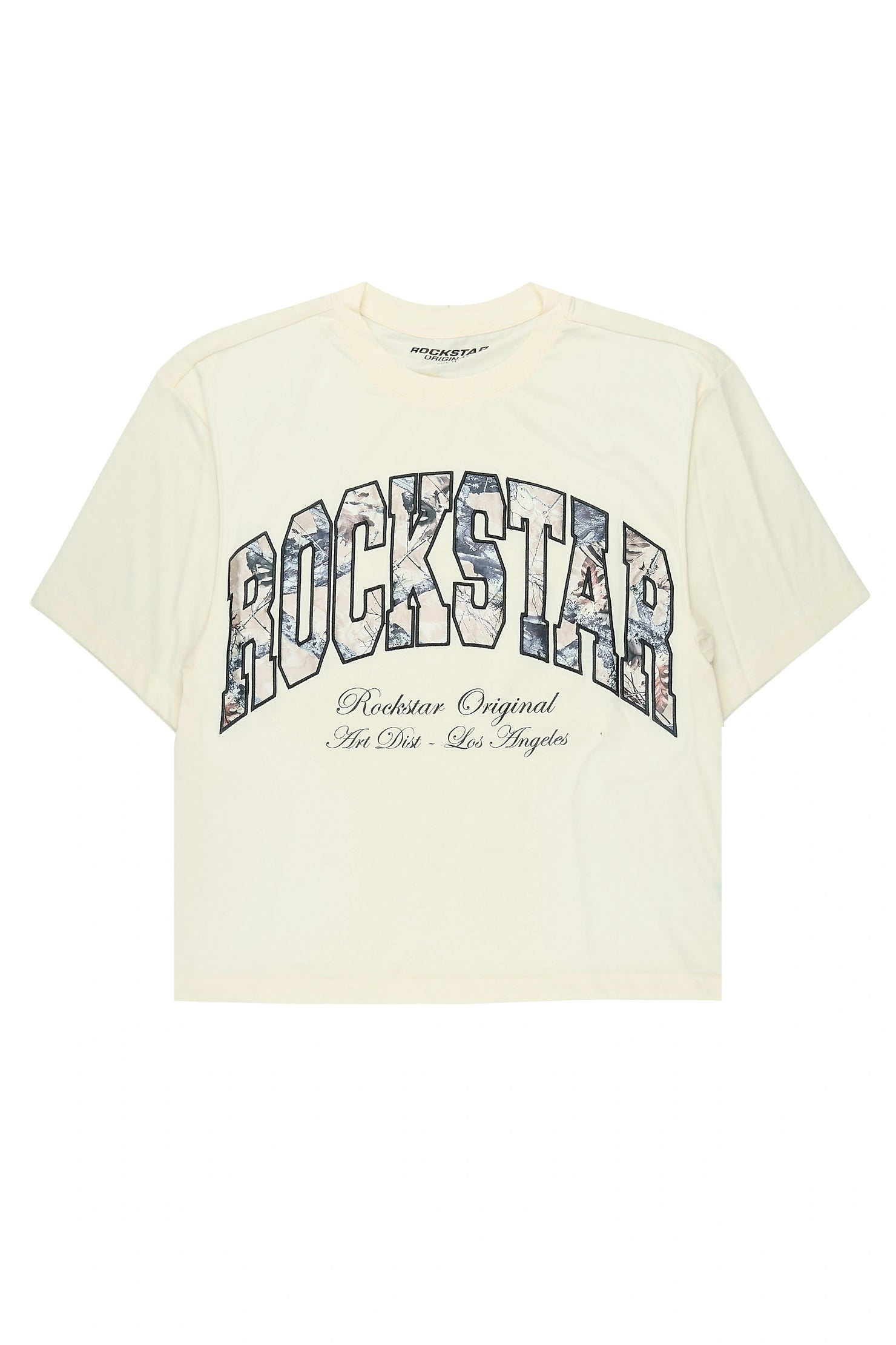 Alas Beige Boxy Crop Tee