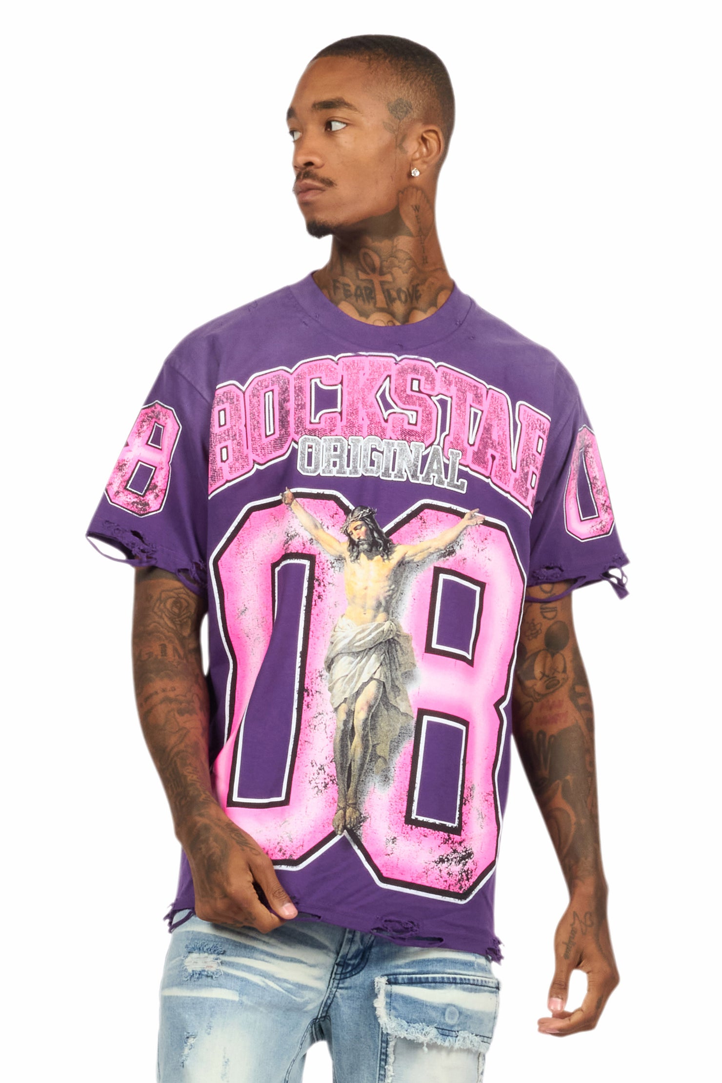 Fields Purple Oversized Graphic T-Shirt