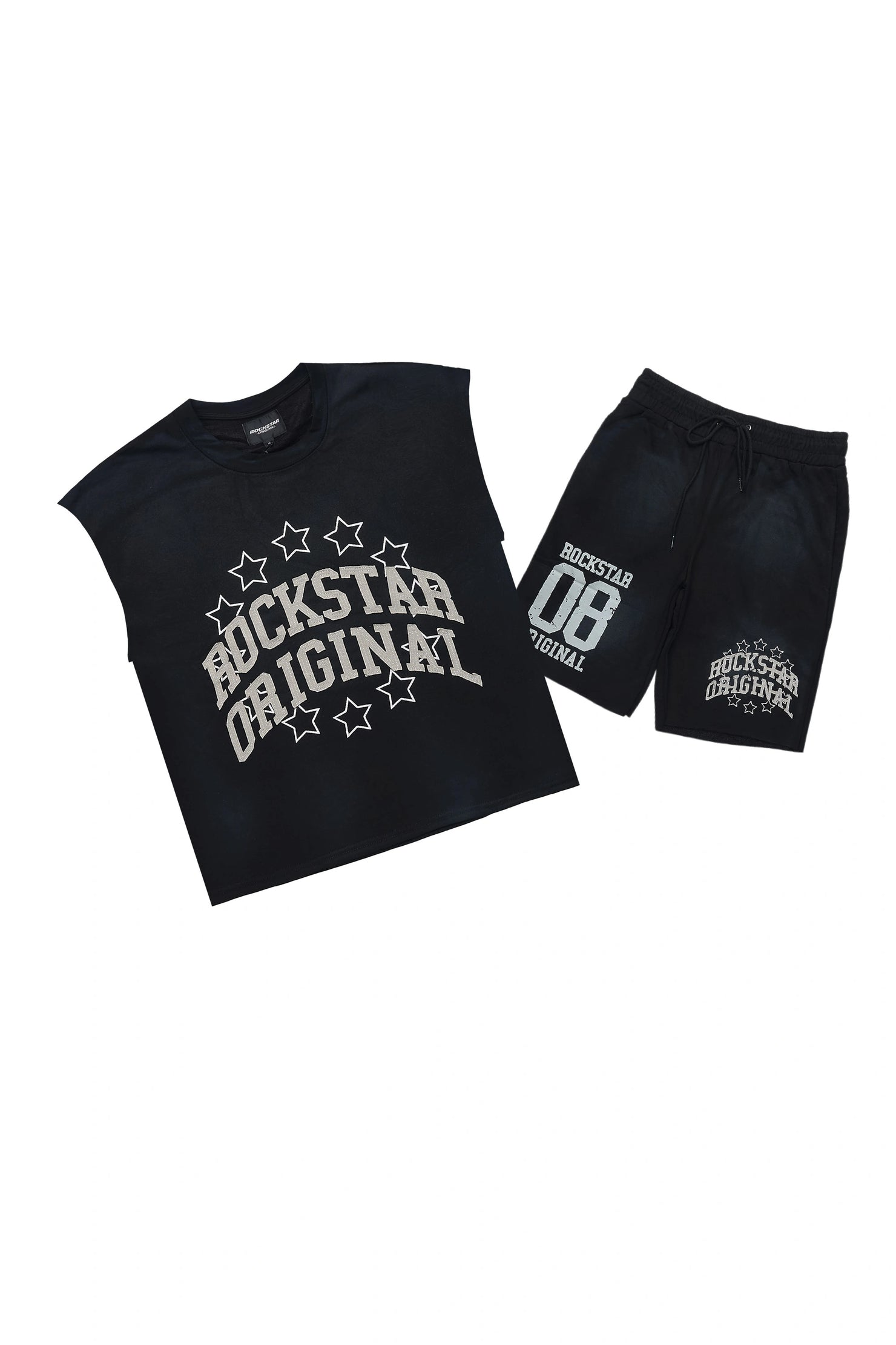 Boe Black Cut Sleeve T-Shirt/Short Set