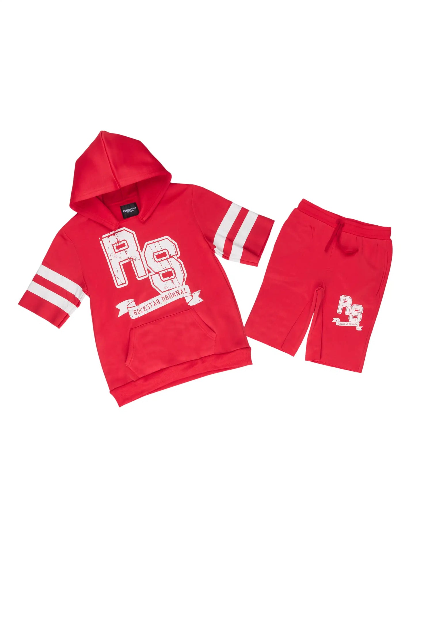 Girls Alice Red Hooded Fleece Short Set