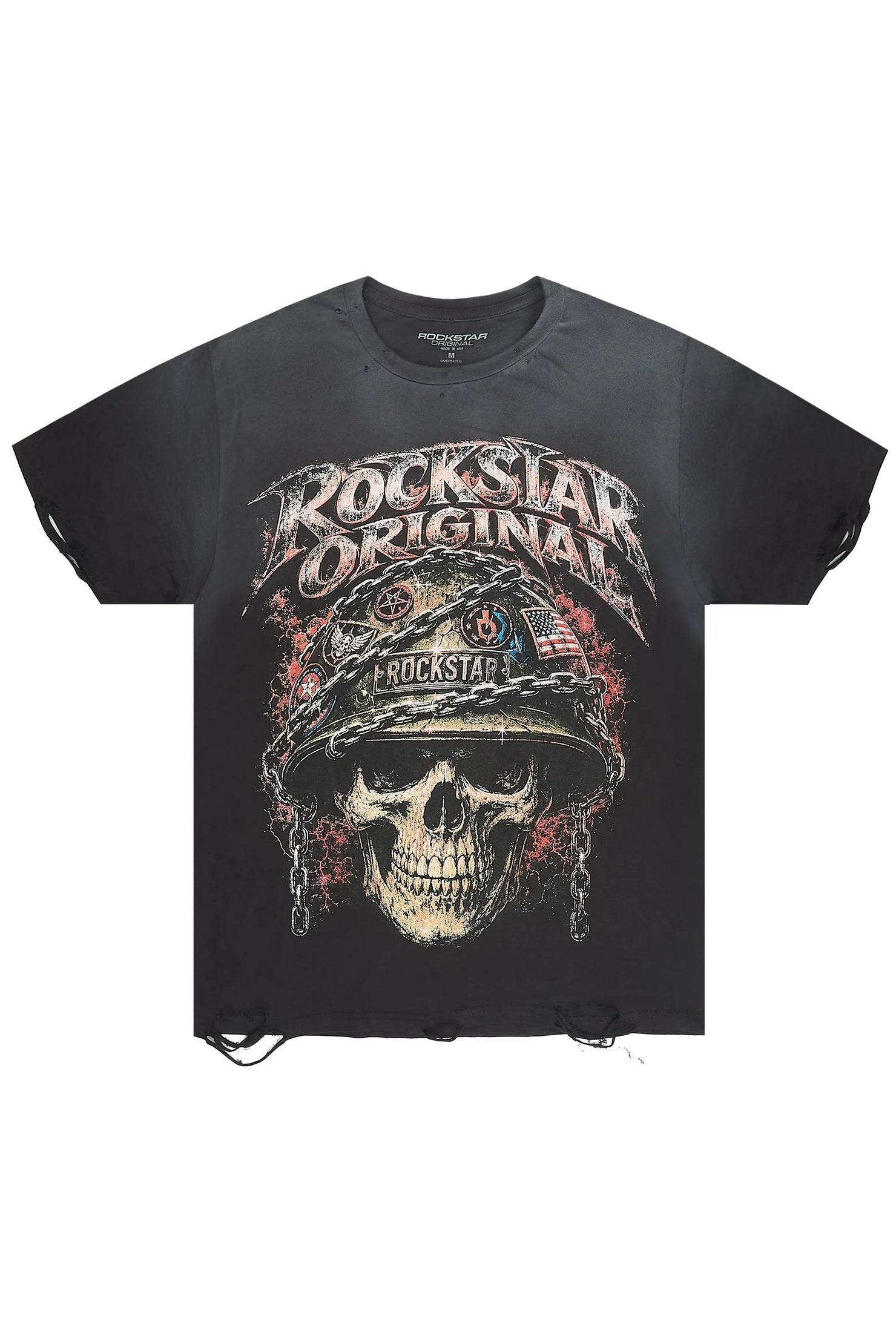 Kellax Black Oversized Graphic T-Shirt