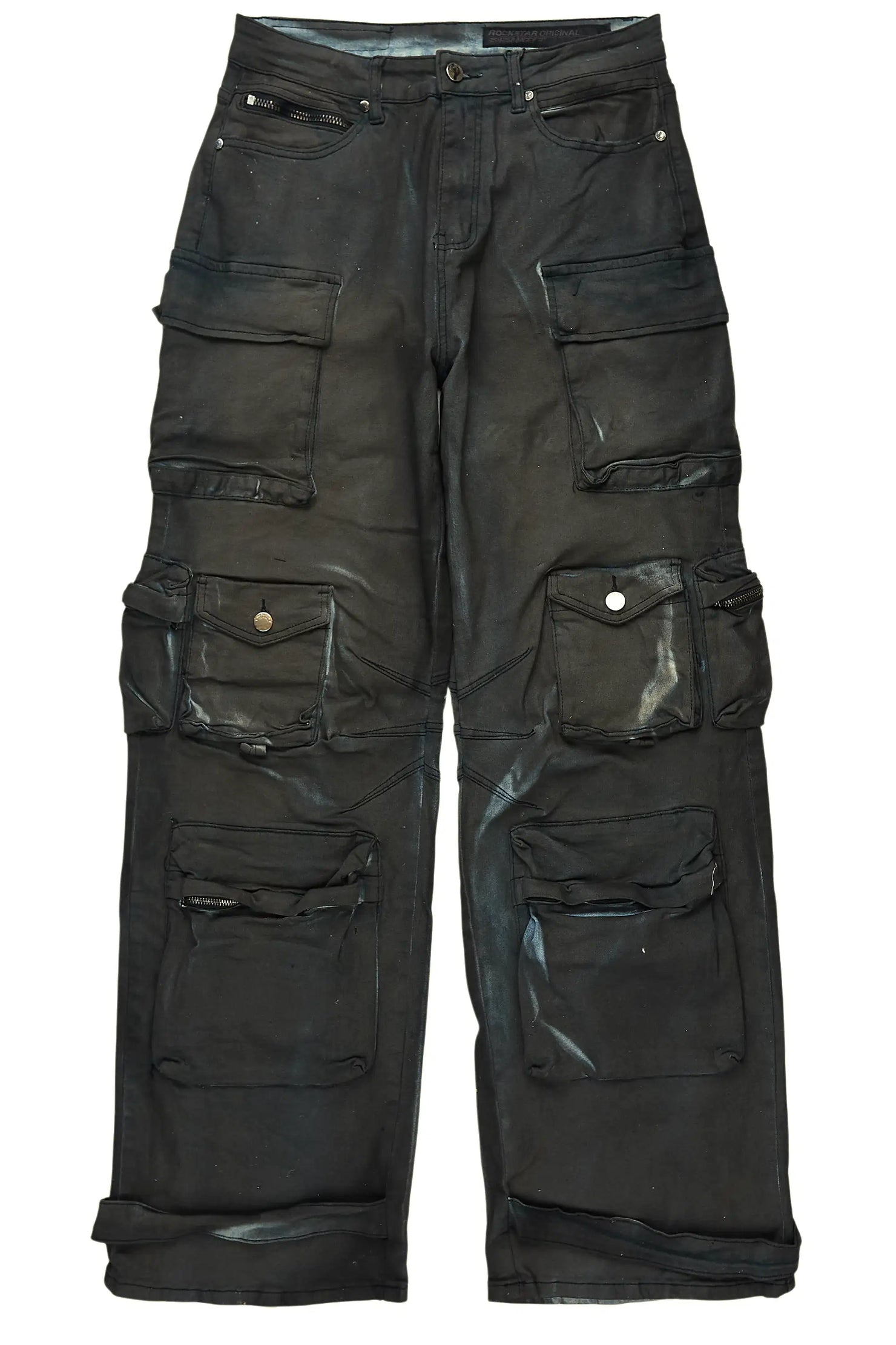 Mahesh Dark Blue Oil Wash Baggy Cargo Jean