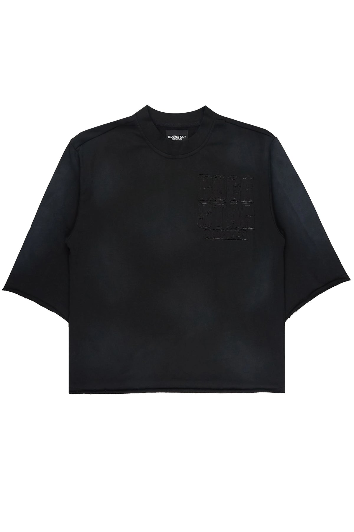 Beloa Black 3/4 Boxy Crop Tee