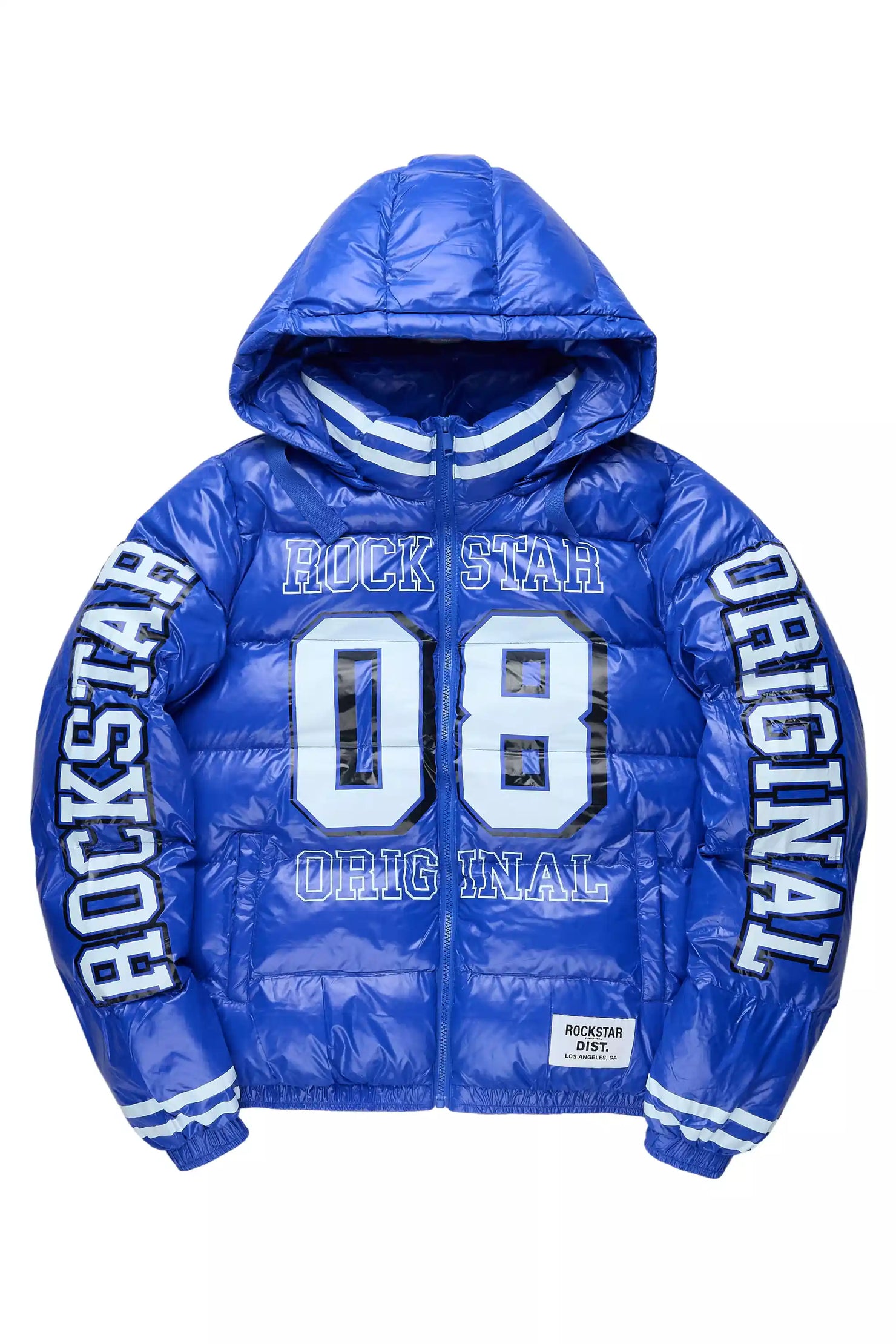 Kymberly Royal Blue Varsity Puffer Jacket
