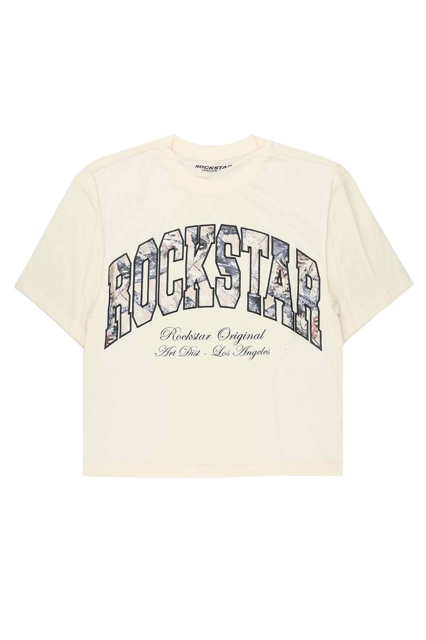 Leyna Beige Boxy Crop Tee Shirt