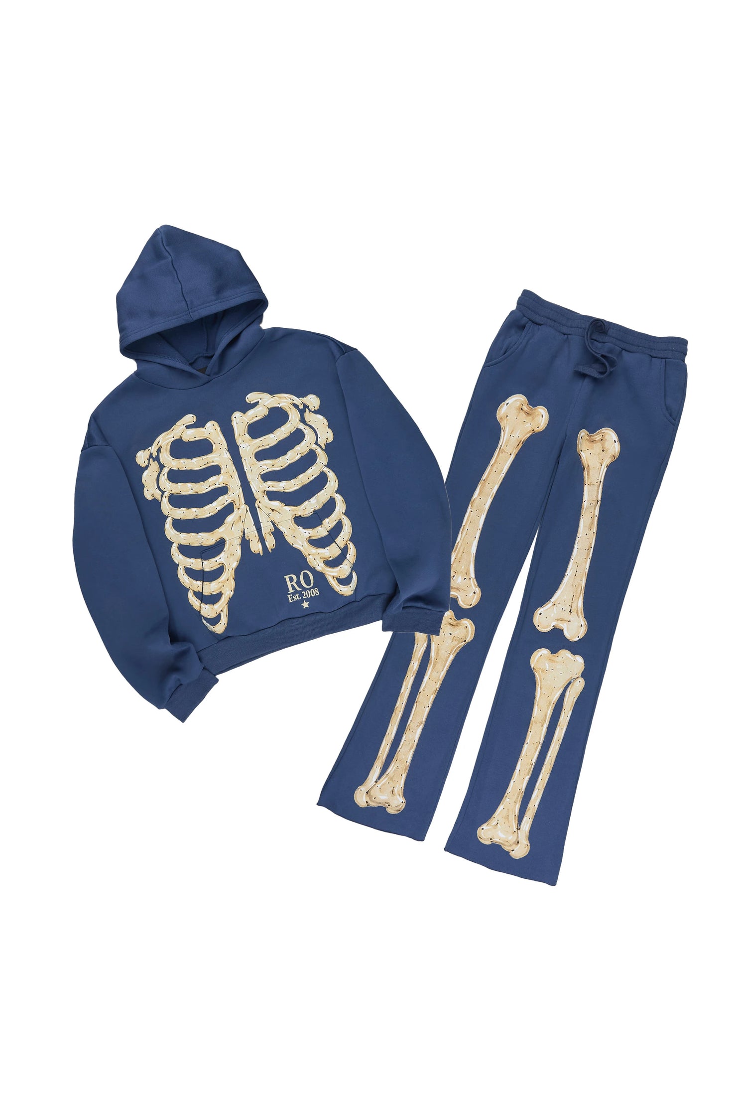 Boys Misrev Toddler Navy/Beige Stacked Hoodie Track Set