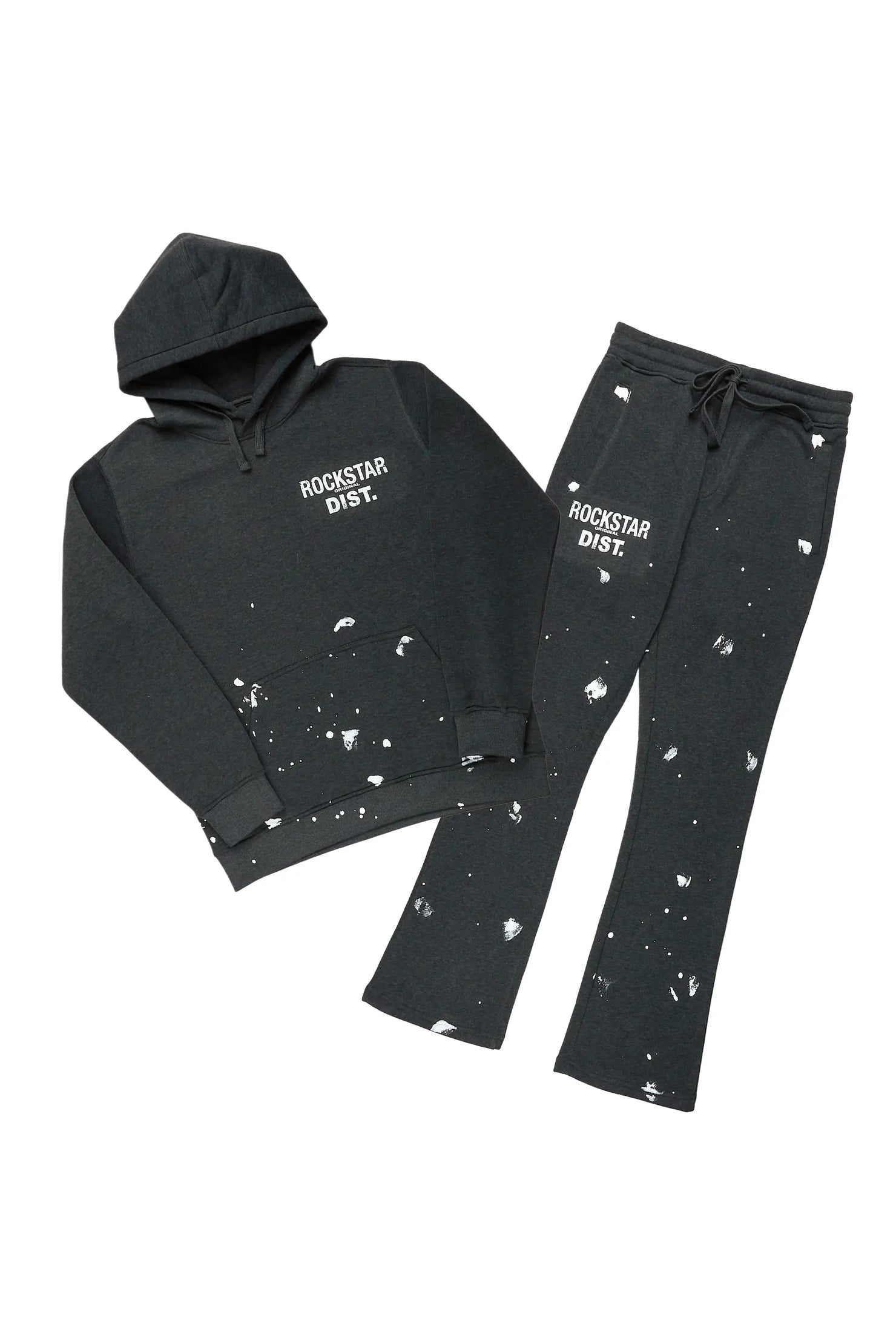 Raffer Charcoal Hoodie/Stacked Flare Pant Set