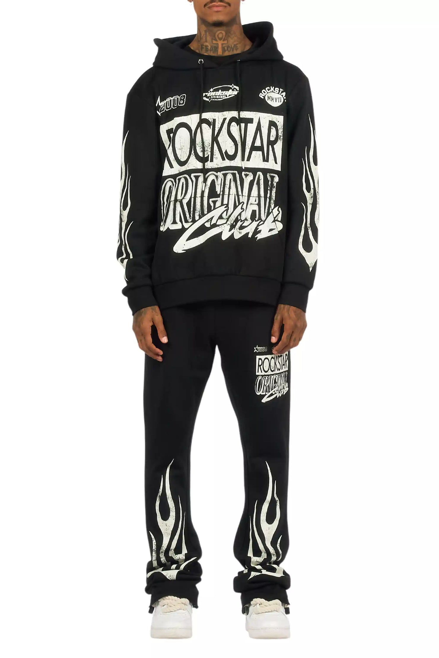 Rylok Black Hoodie Stacked Track Set