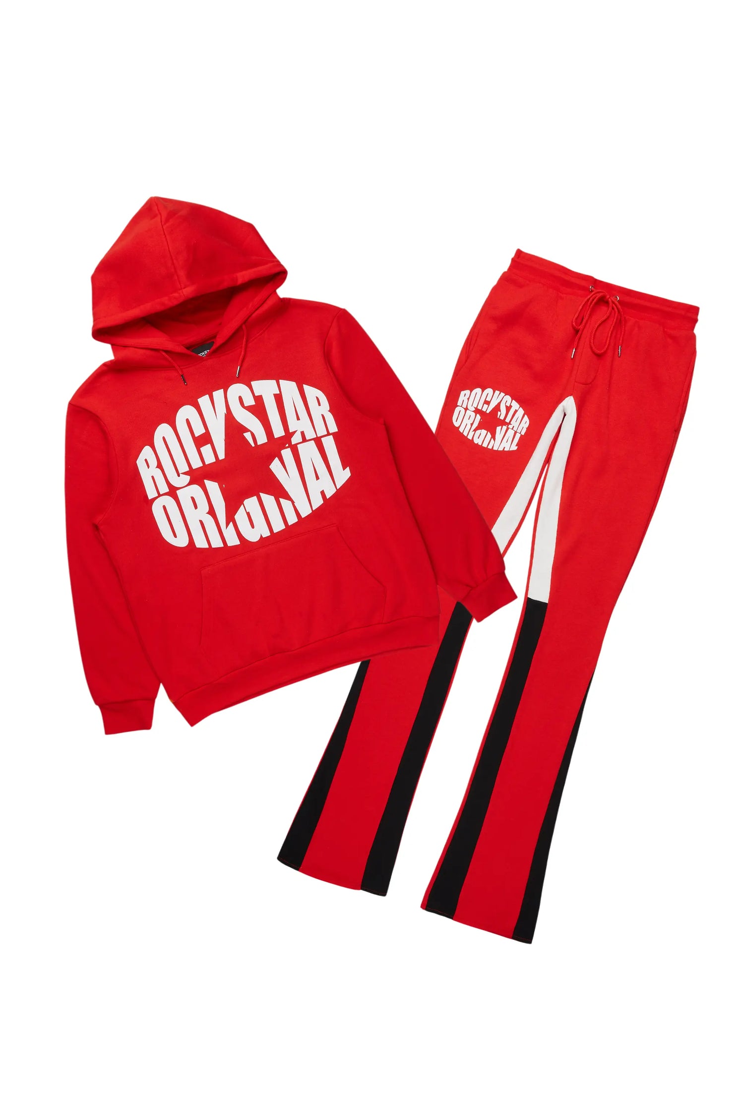 States Red Hoodie Stacked Flare Track Set
