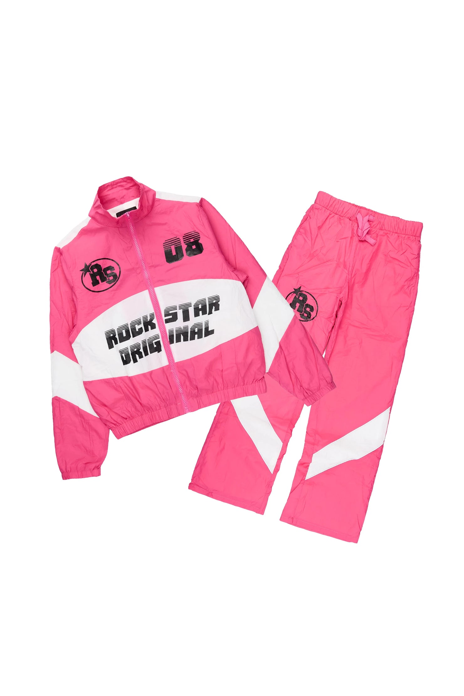 Girls Wayra Fuchsia/White Windbreaker Jacket Track Set