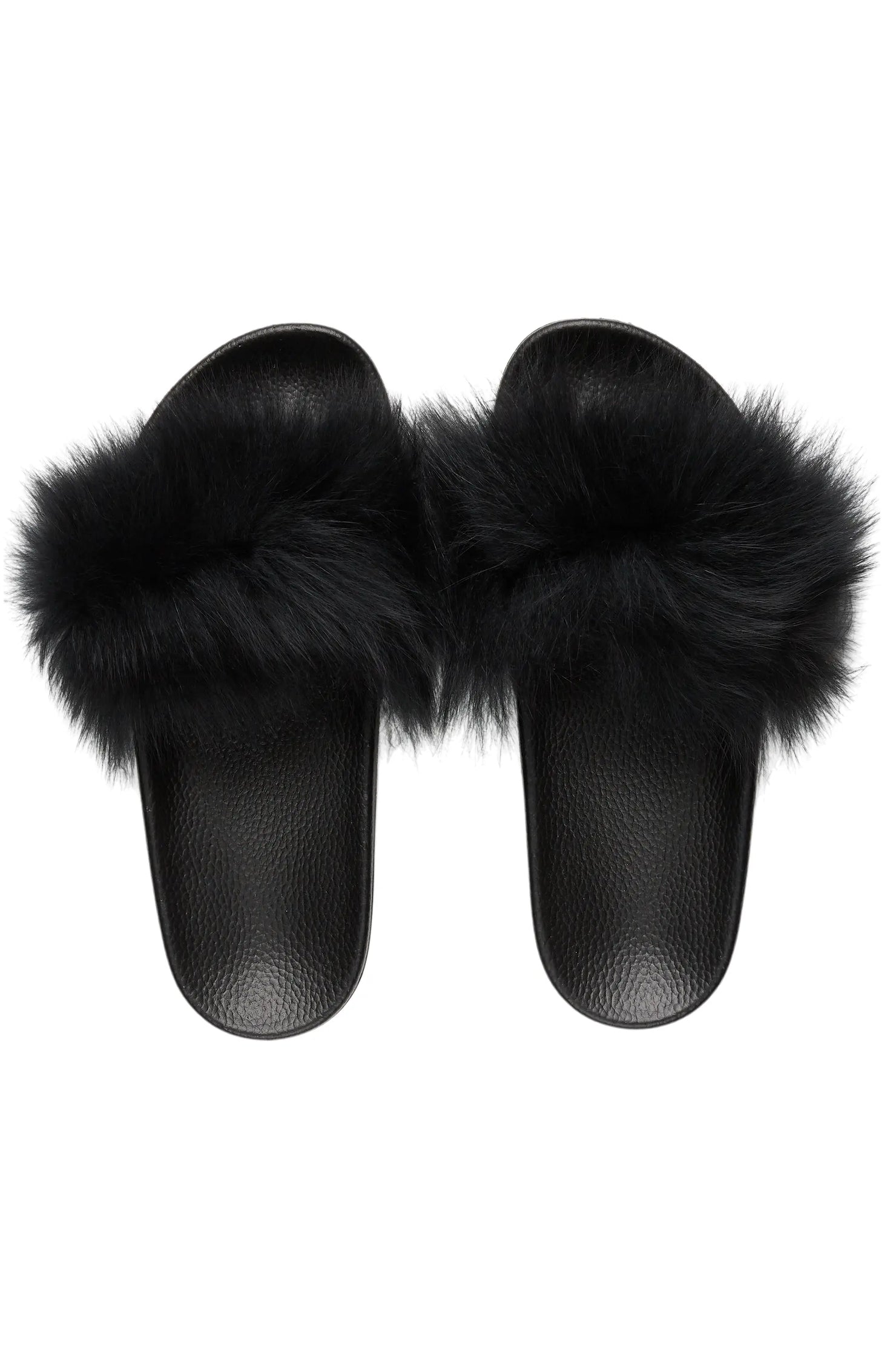 Jamonty Black Fur Slides