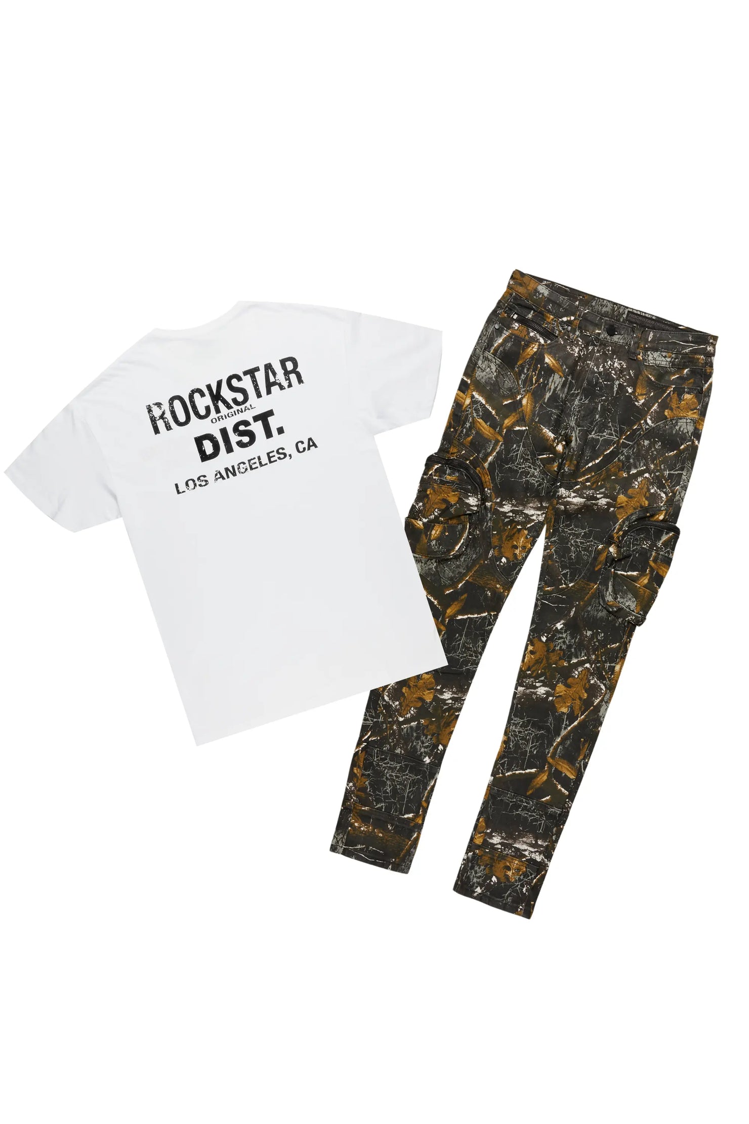 Lake White/Camo T-Shirt & Slvion Slim Fit Jean Bundle