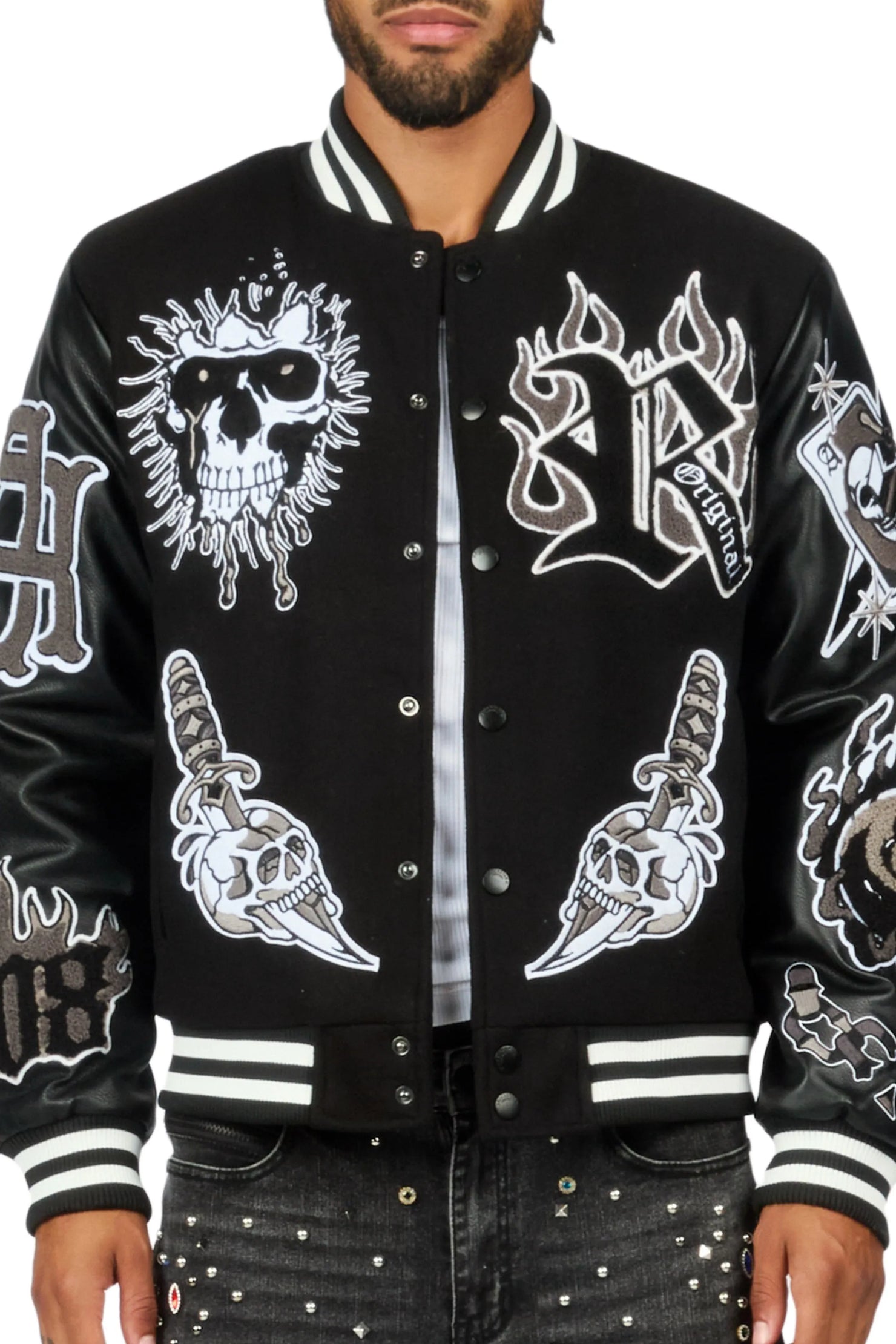 Clarke Black/Black Varsity Jacket