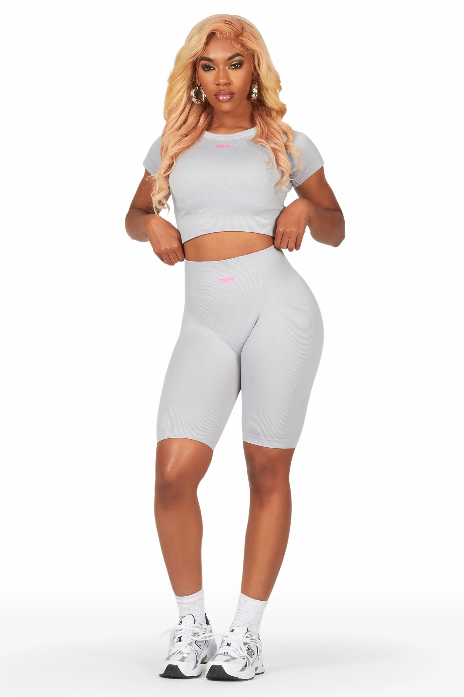 Jaelyn Grey Bike Short Set