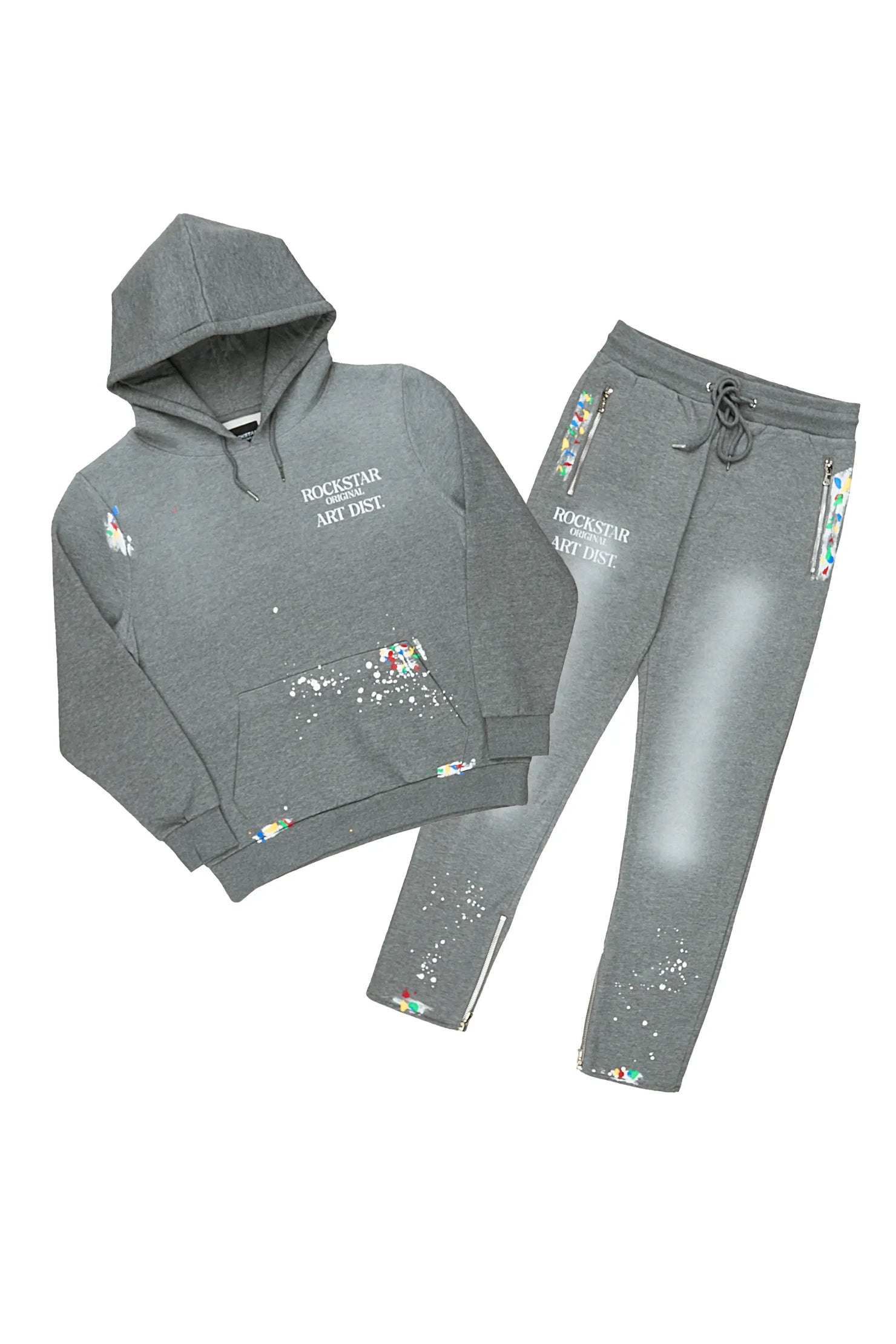 Rockstar Art Dist. Vintage Grey Hoodie Slim Fit Pant Set