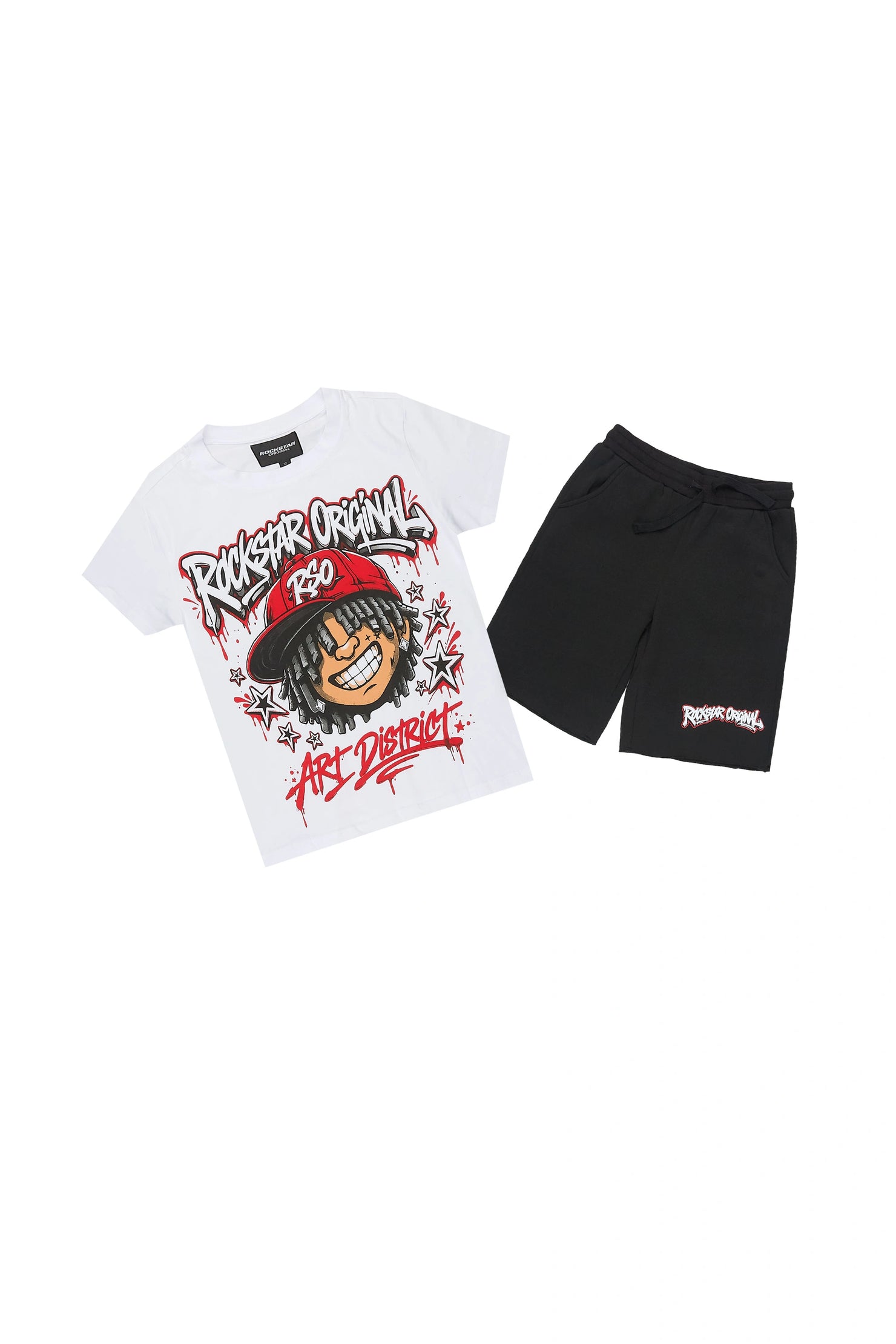 Boys Blade White/Black T-Shirt Short Set