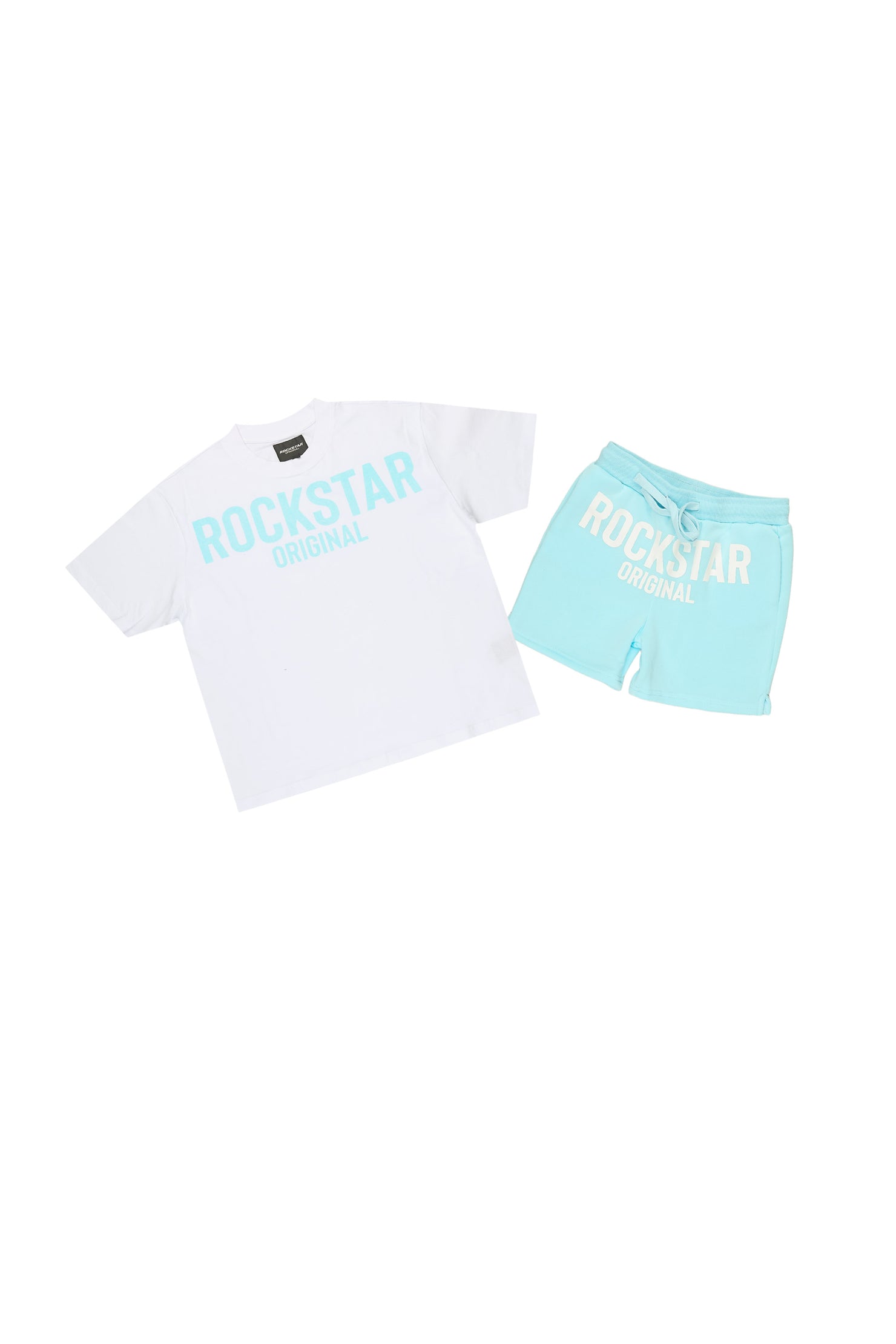 Girls Sabrina White/Blue Short Set