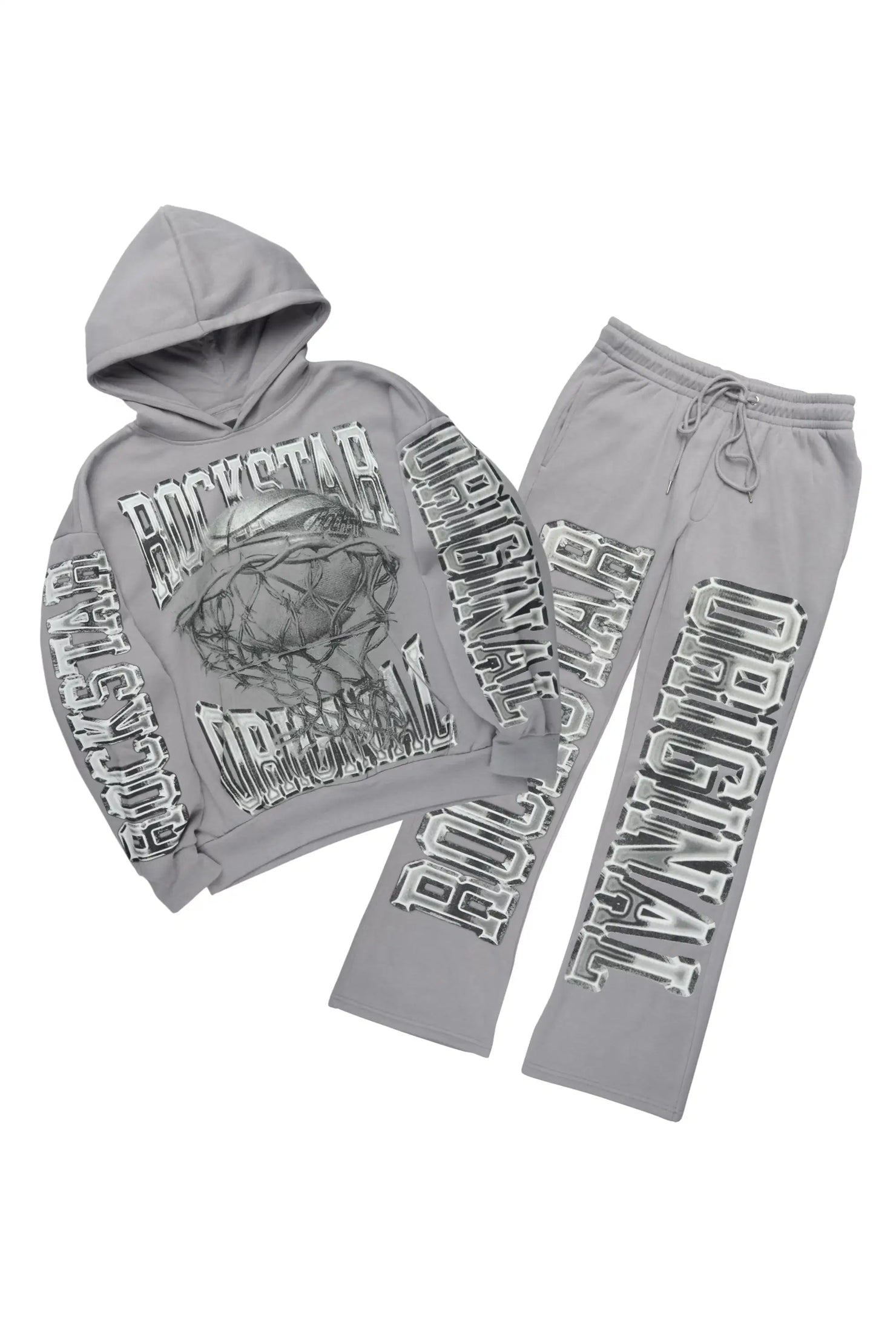 Rleague Grey Hoodie/Baggy Pant Track Set