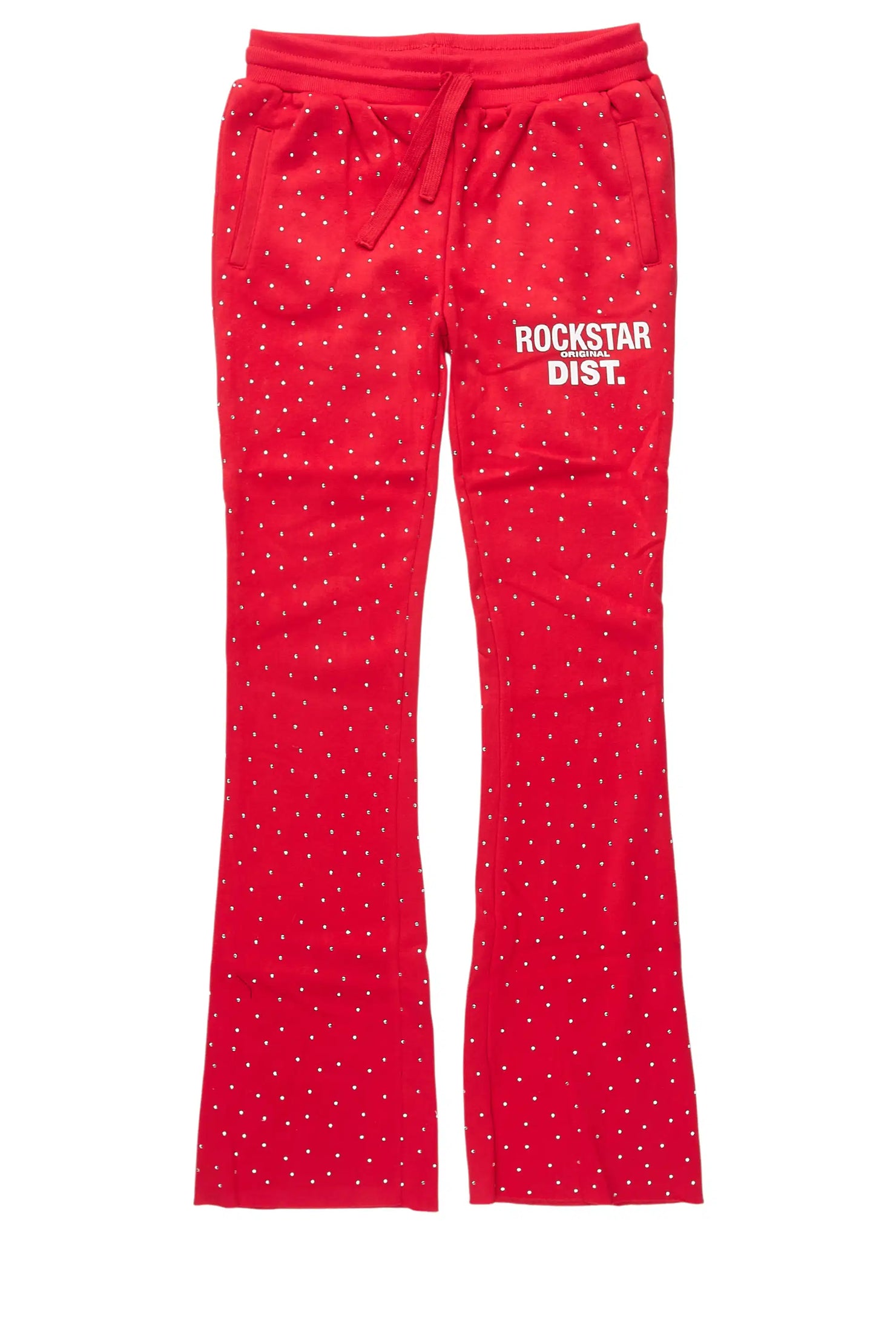 Girls Juliana Rhinestone Red Track Pant