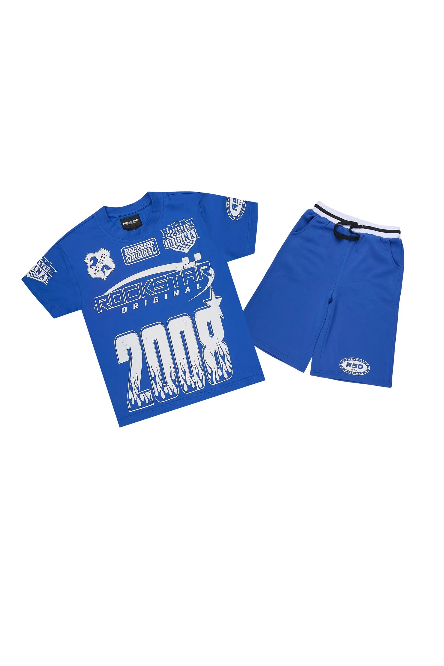 Boys Amos Royal Blue Oversized T-Shirt/Short Set