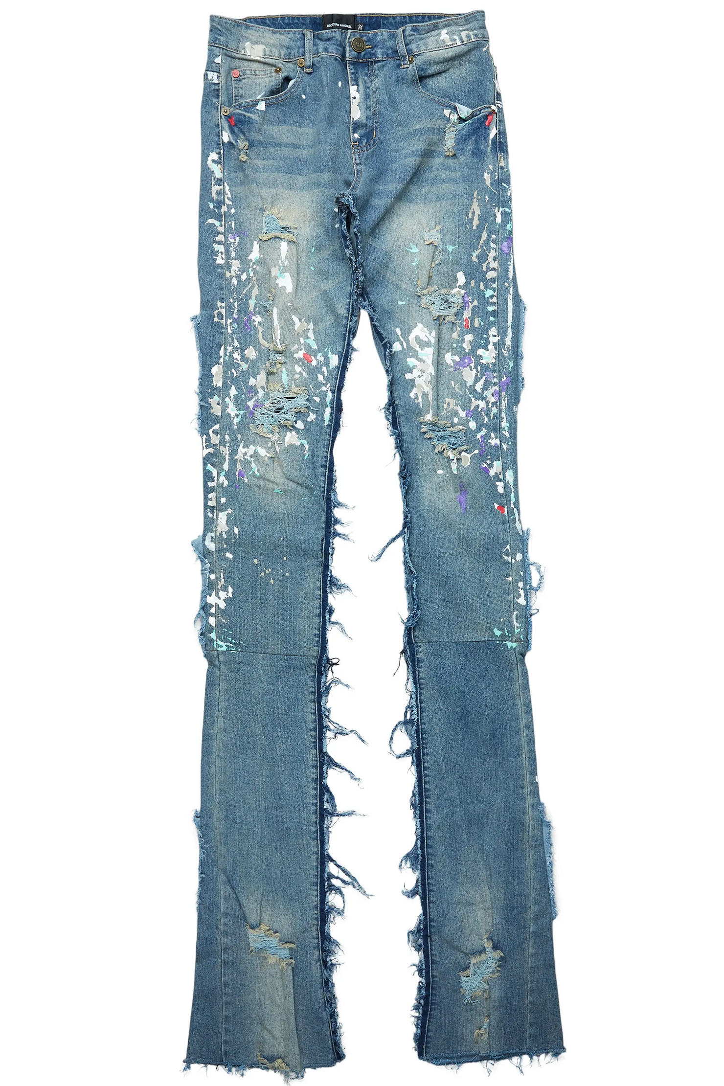 Taran Vintage Blue Super Stacked Flare Jean