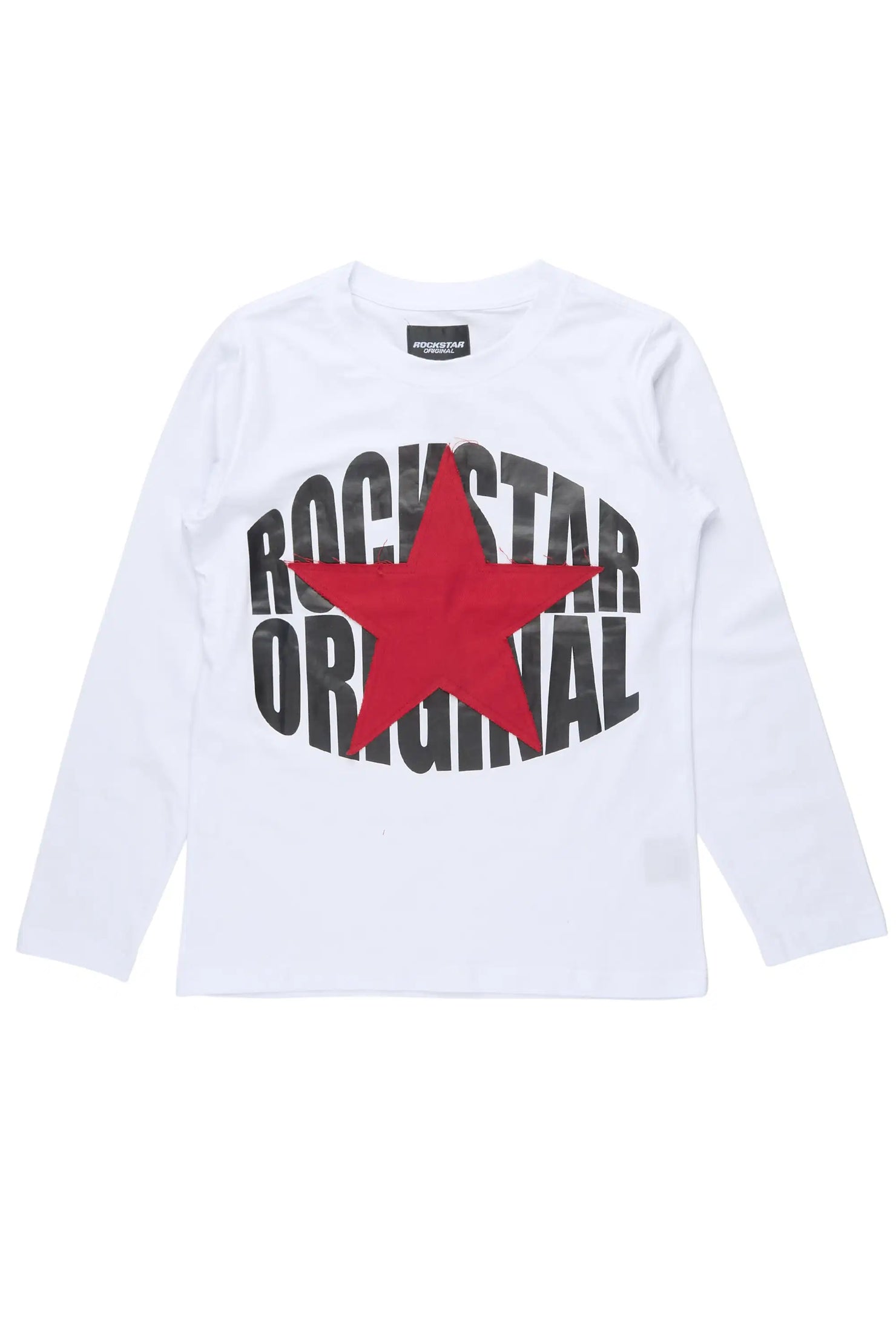 Boys State White L/S Graphic T-Shirt with Patch