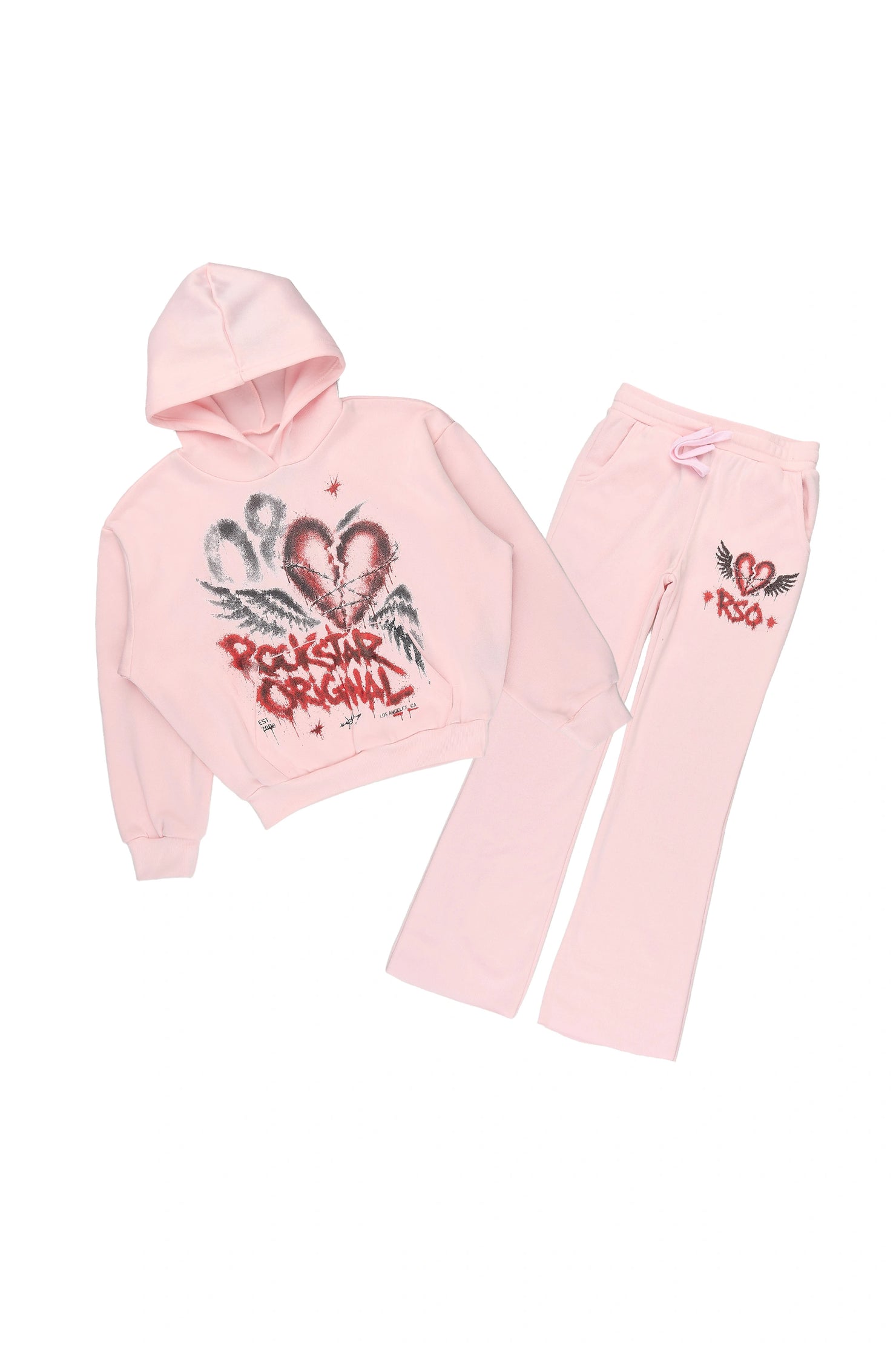Girls Effigia Light Pink Hoodie Track Set