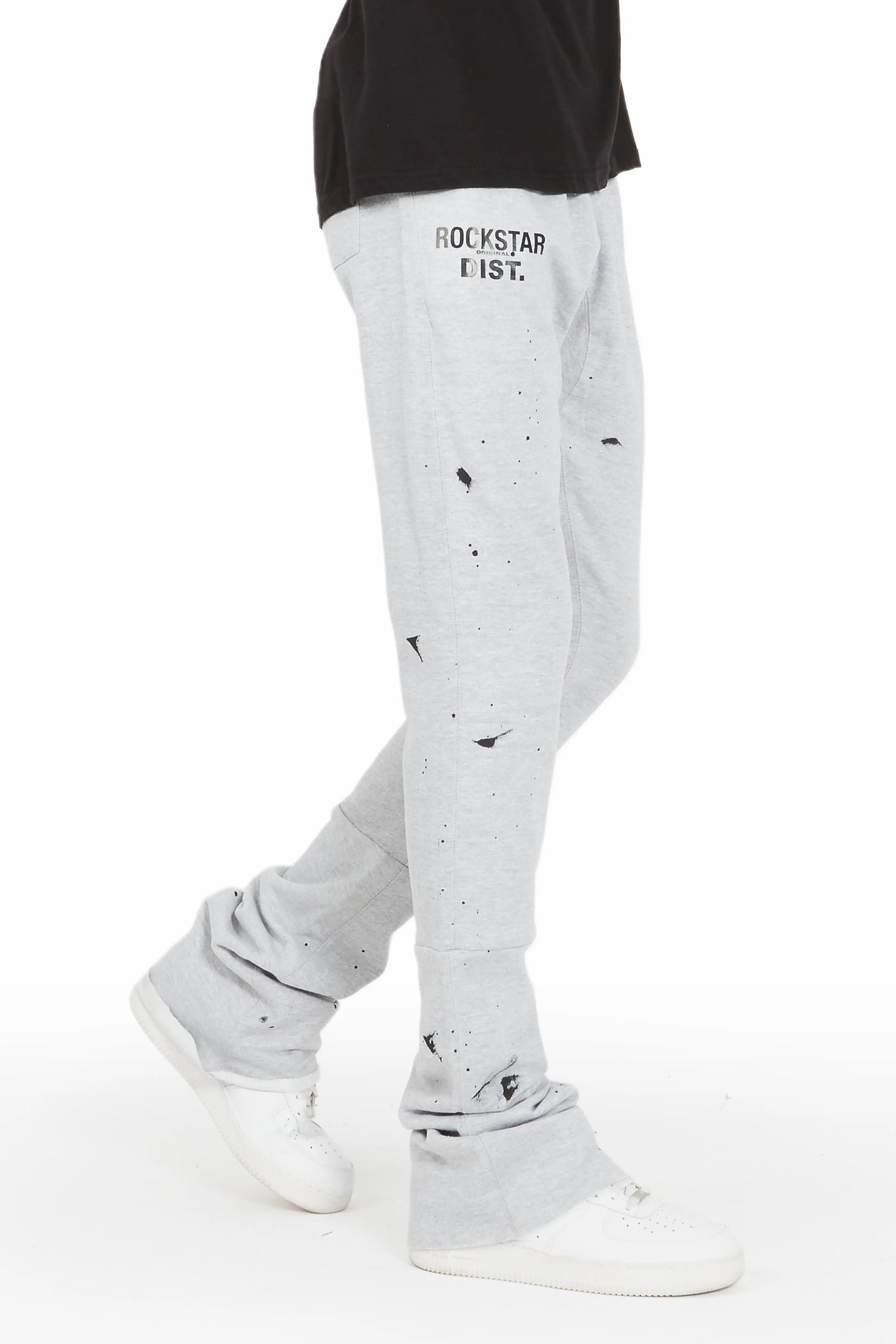 Farlee Heather Grey Super Stacked Flare Pants