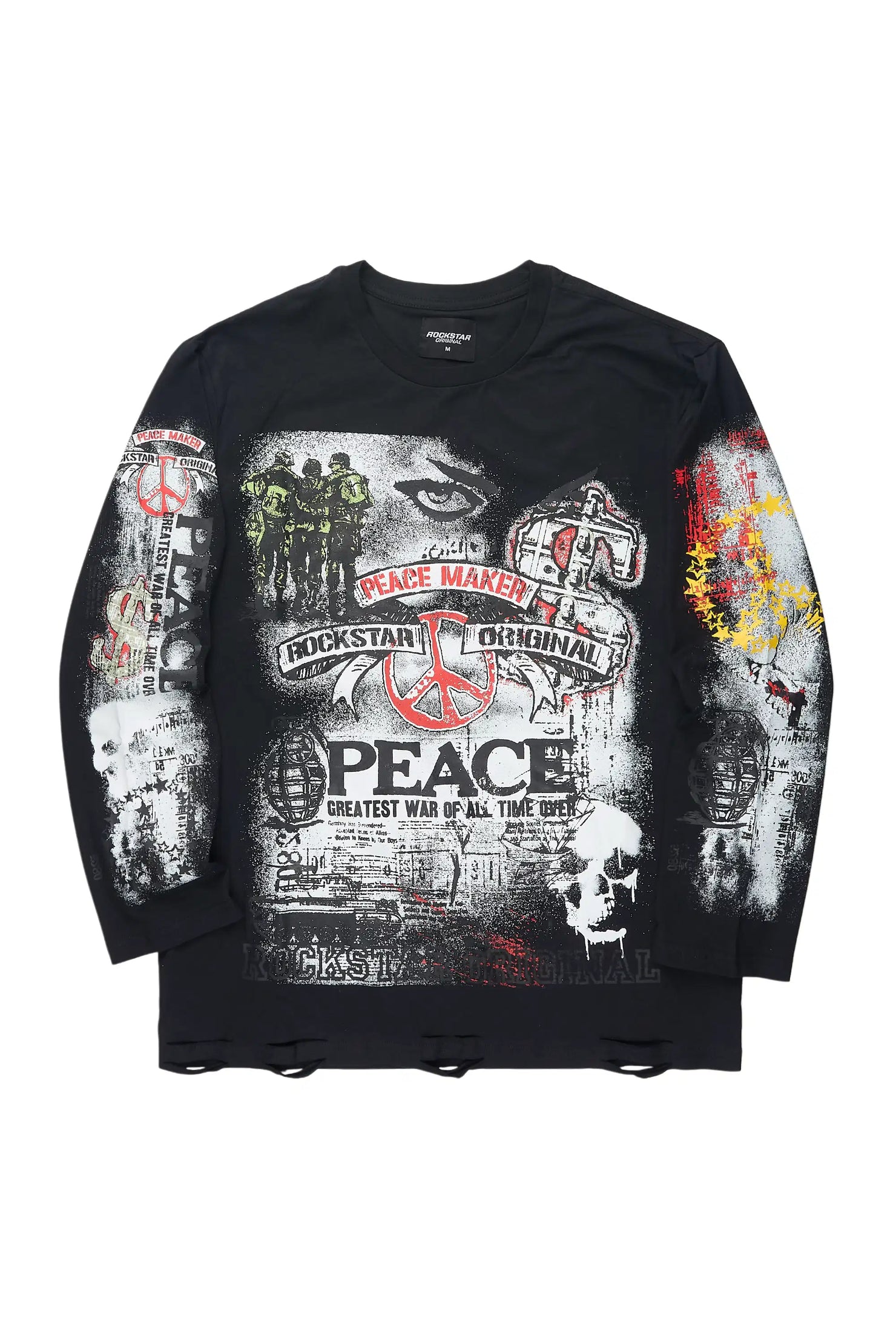 Saeko Black Long Sleeve Graphic T-Shirt