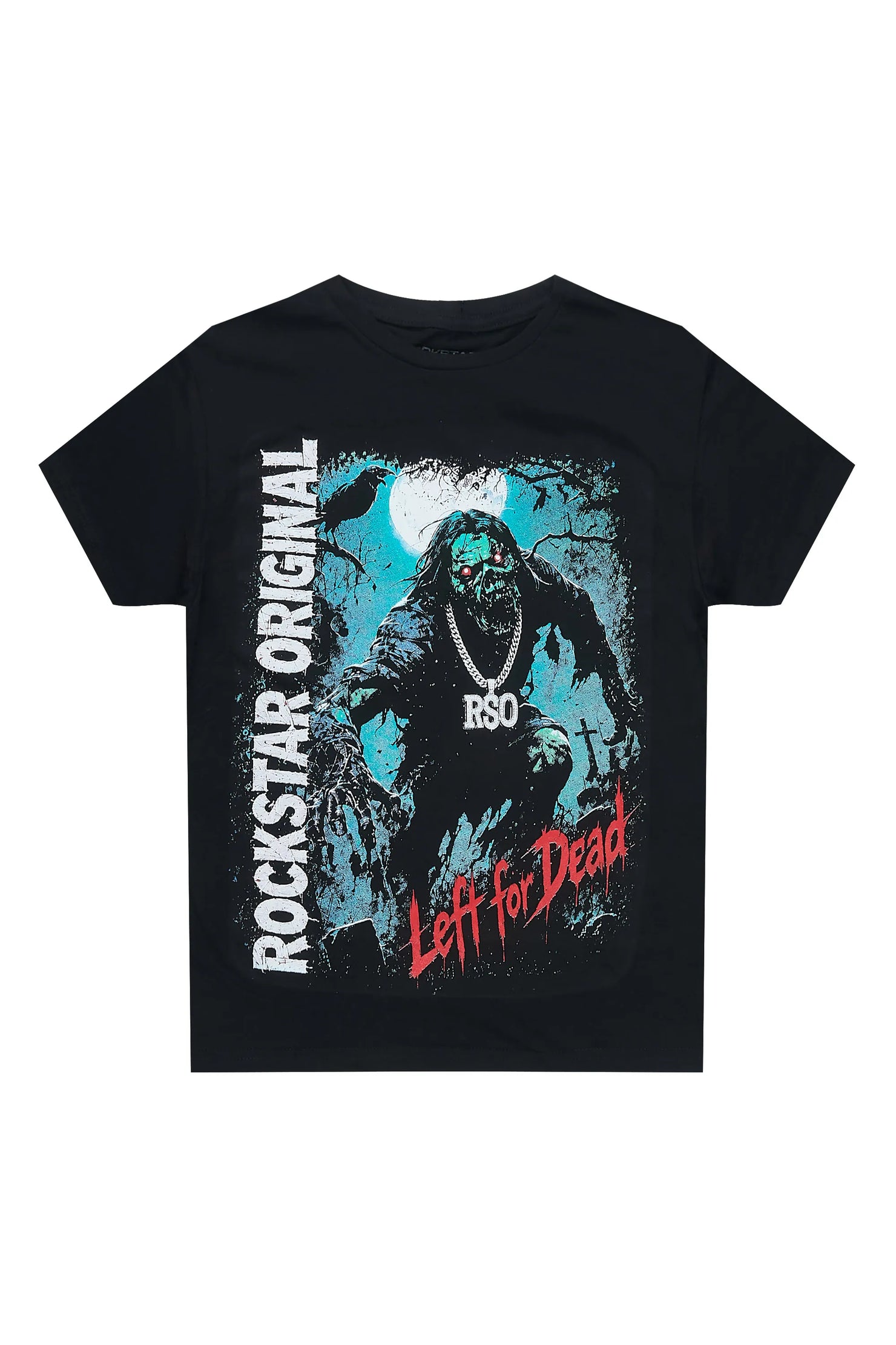 Boys Jarin Black Grapchic T-Shirt