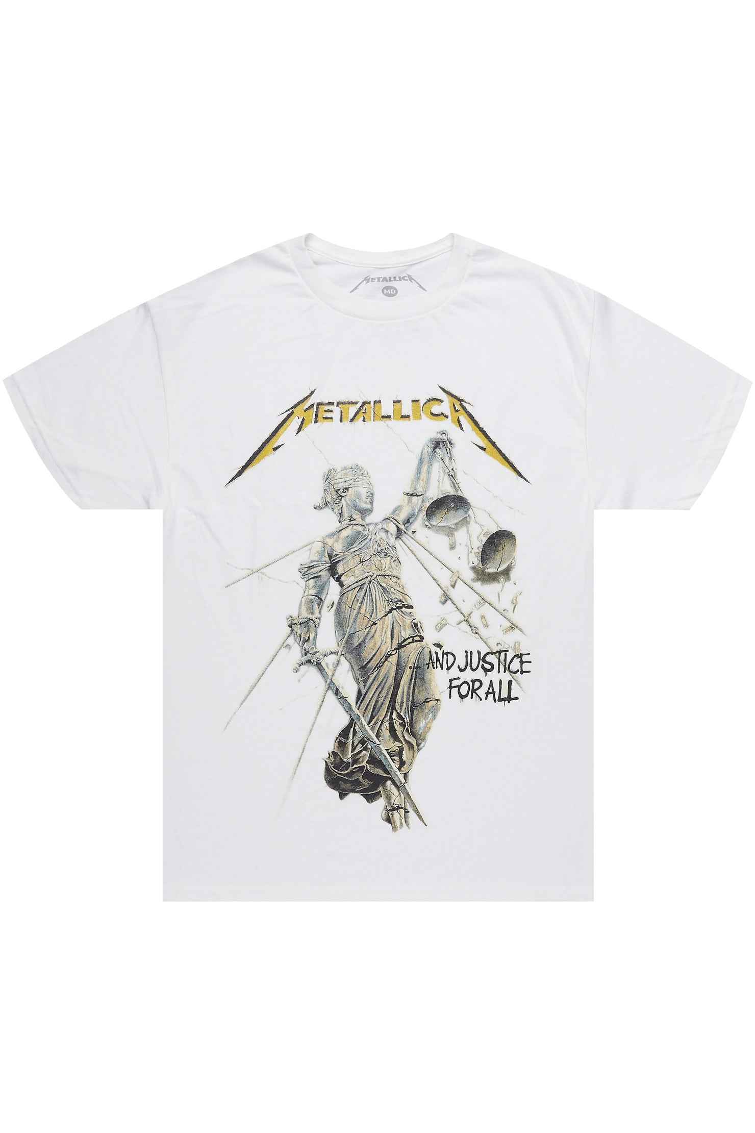 Metallica Justice For All White/Black Graphic T-Shirt