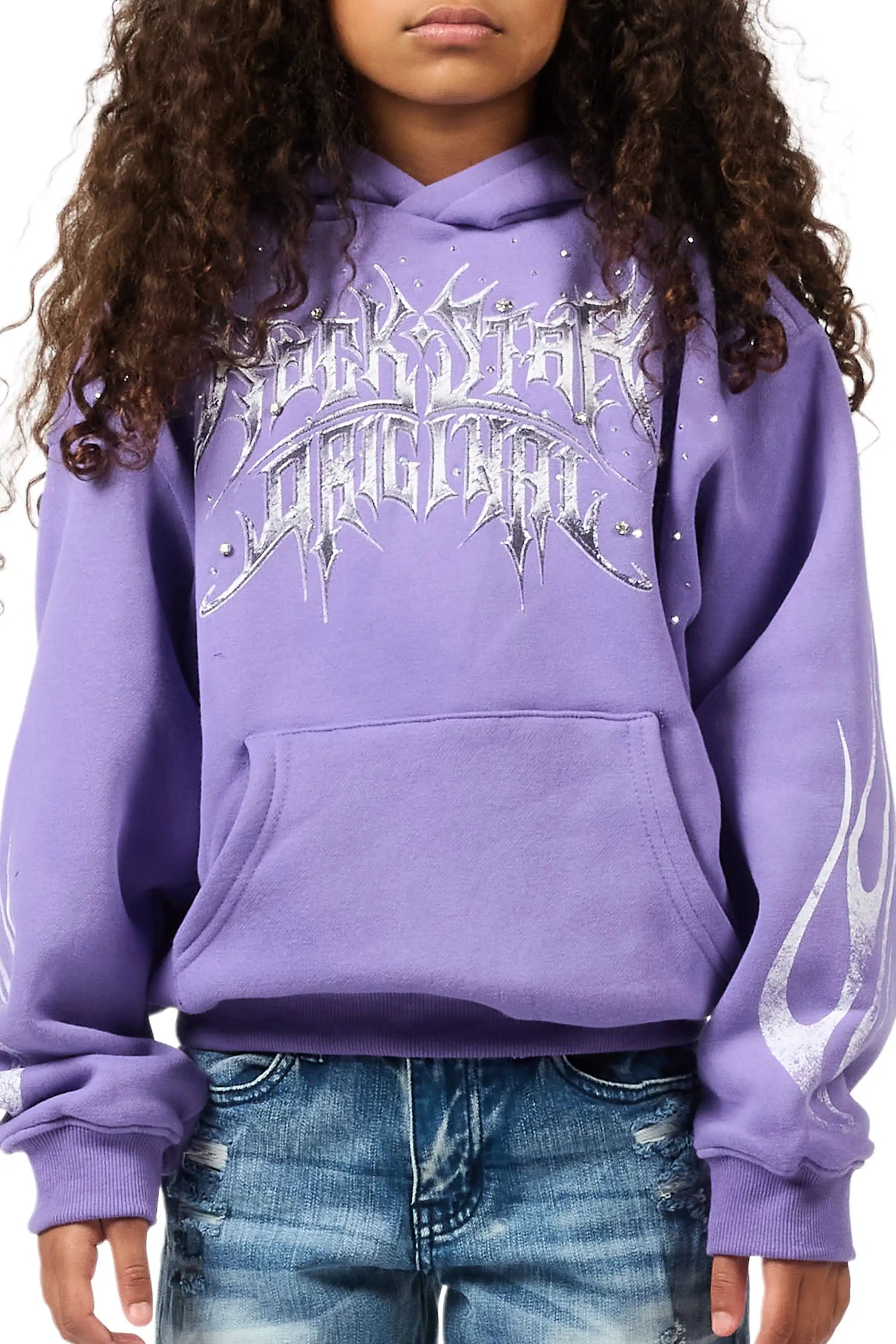 Girls Nikisha Purple Rhinestone Hoodie