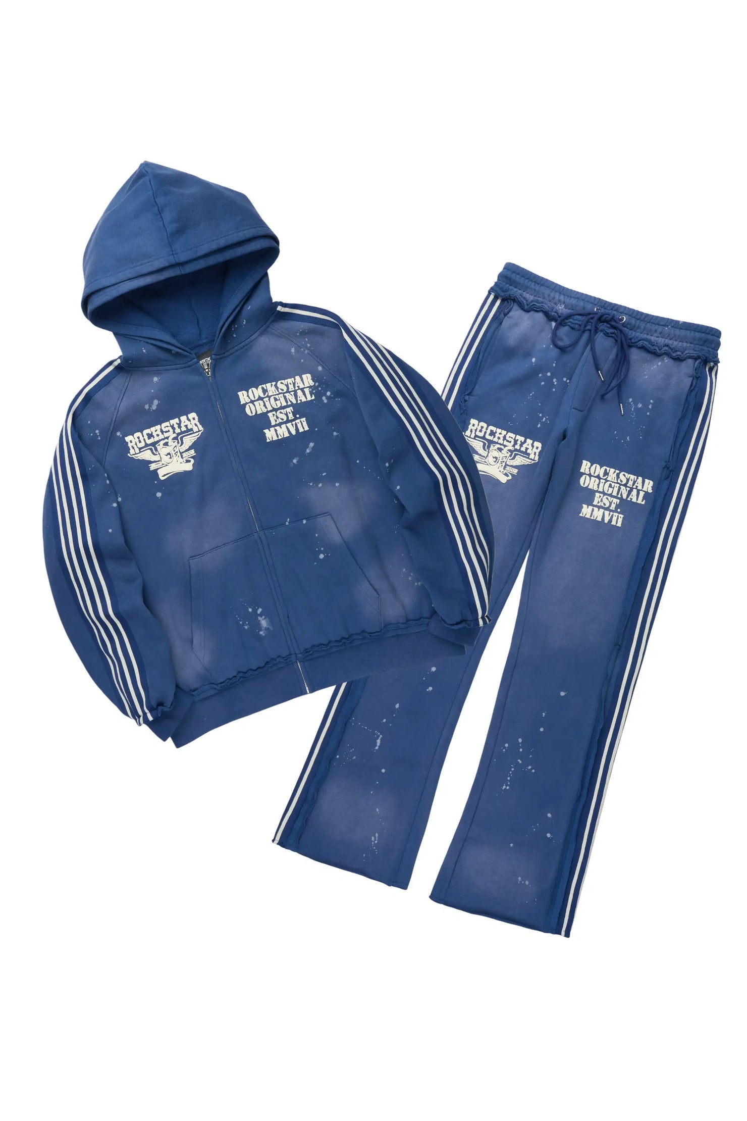Manier Vintage Navy Hoodie/Straight Pant Track Set
