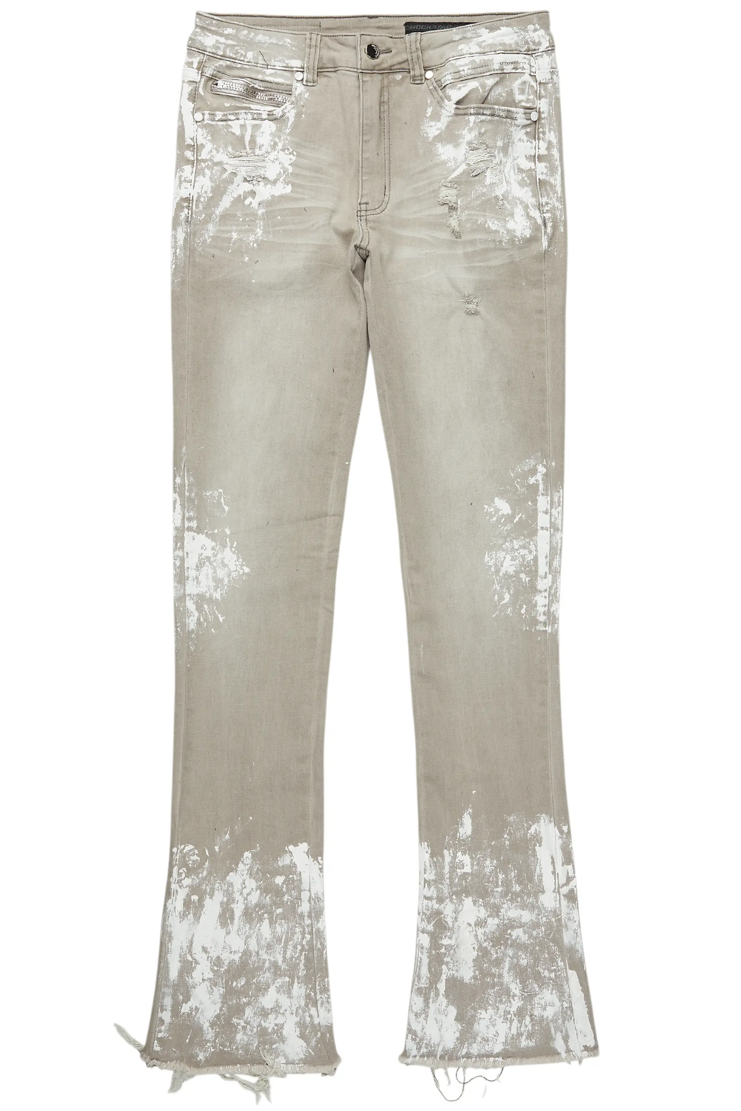 Kodak Grey/White Painter Stacked Flare Jean