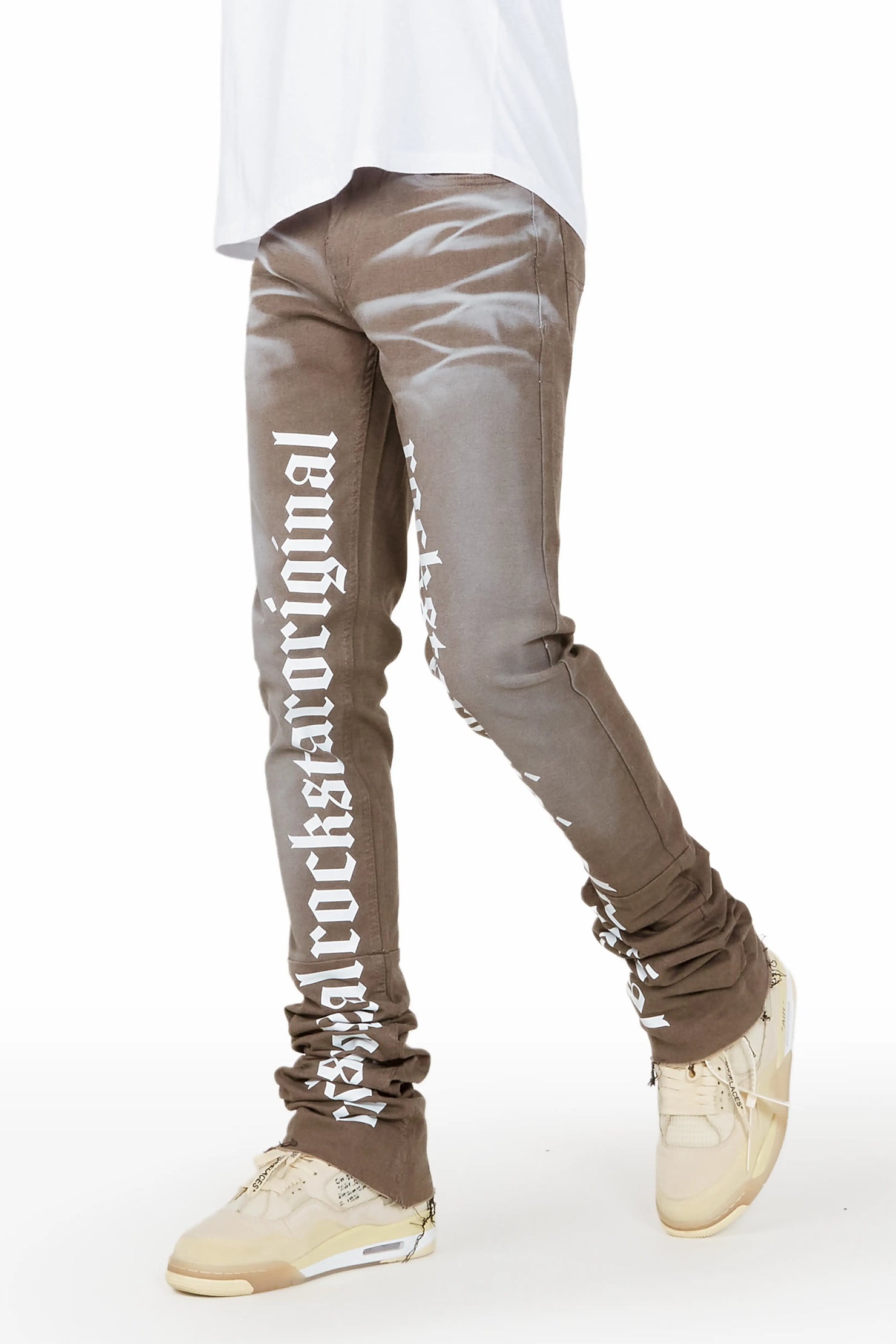 Filip Khaki Super Stacked Flare Jean