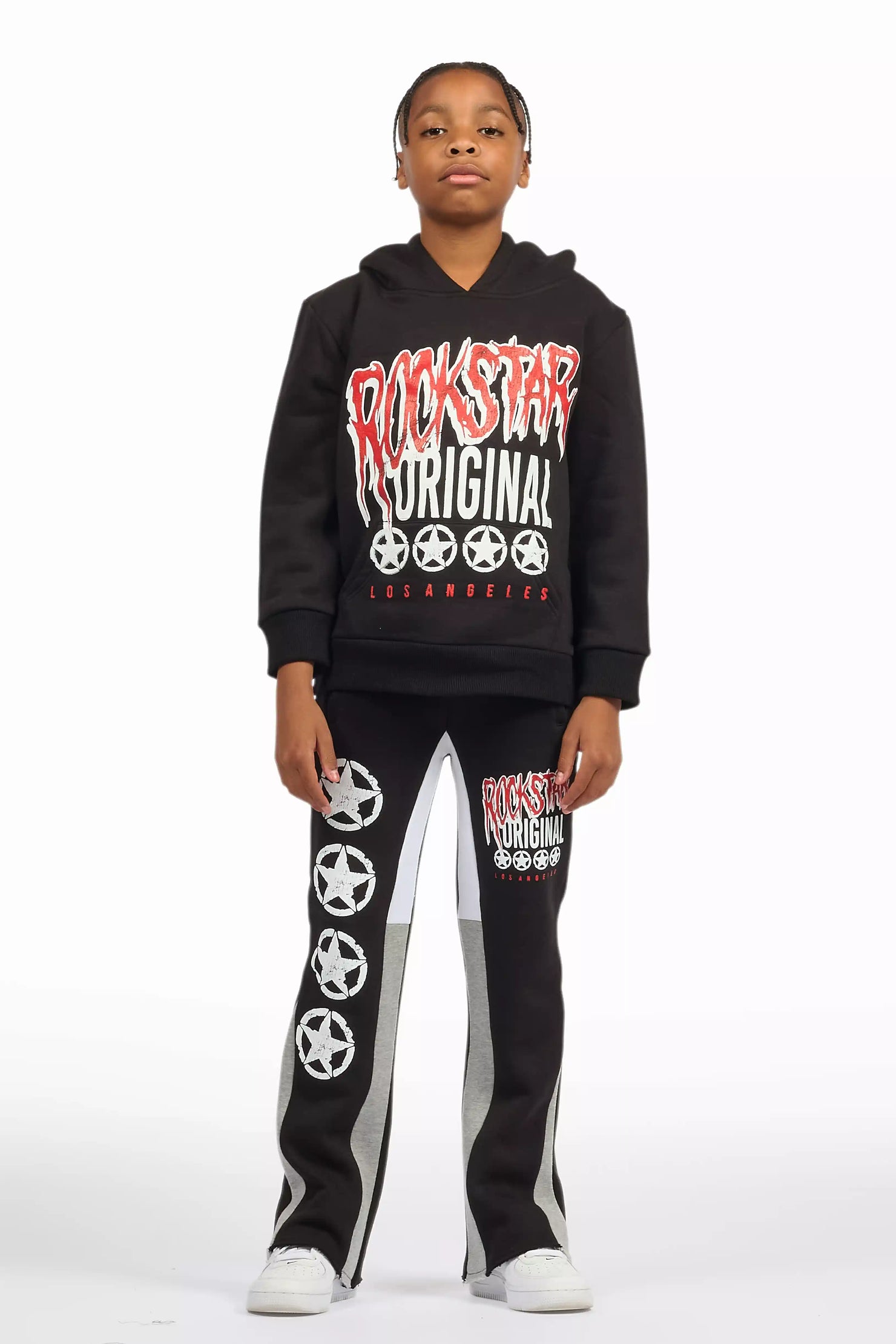 Boys Wizzurd Black/Grey Stacked Flare Track Set