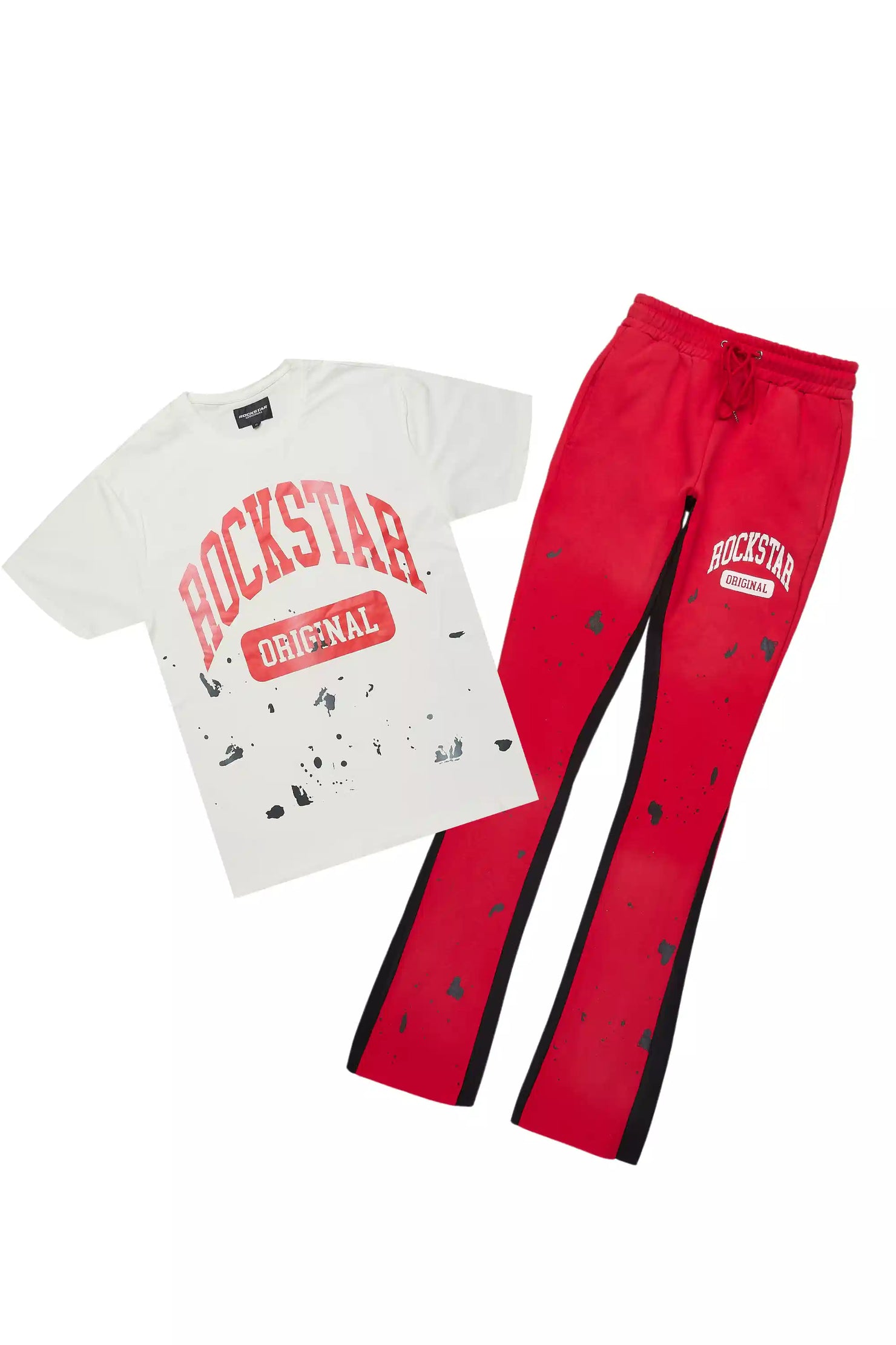 Rainer Red T-Shirt/Stacked Flare Track Set