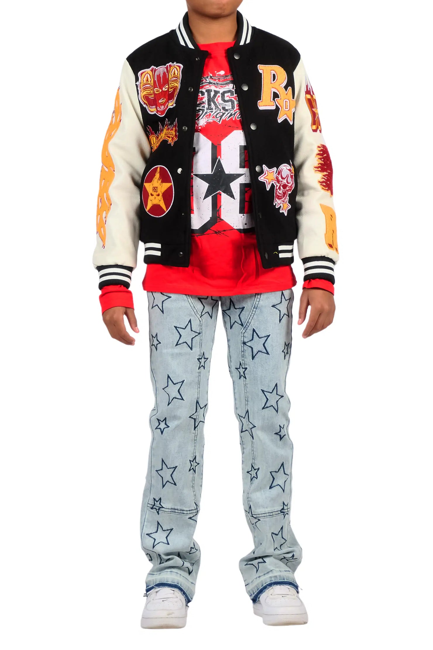 Boys Starship Light BLue Stacked Flare Jean