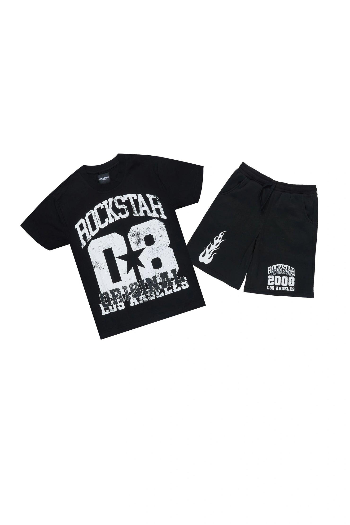 Boys Edel Black Oversized T-Shirt/Short Set