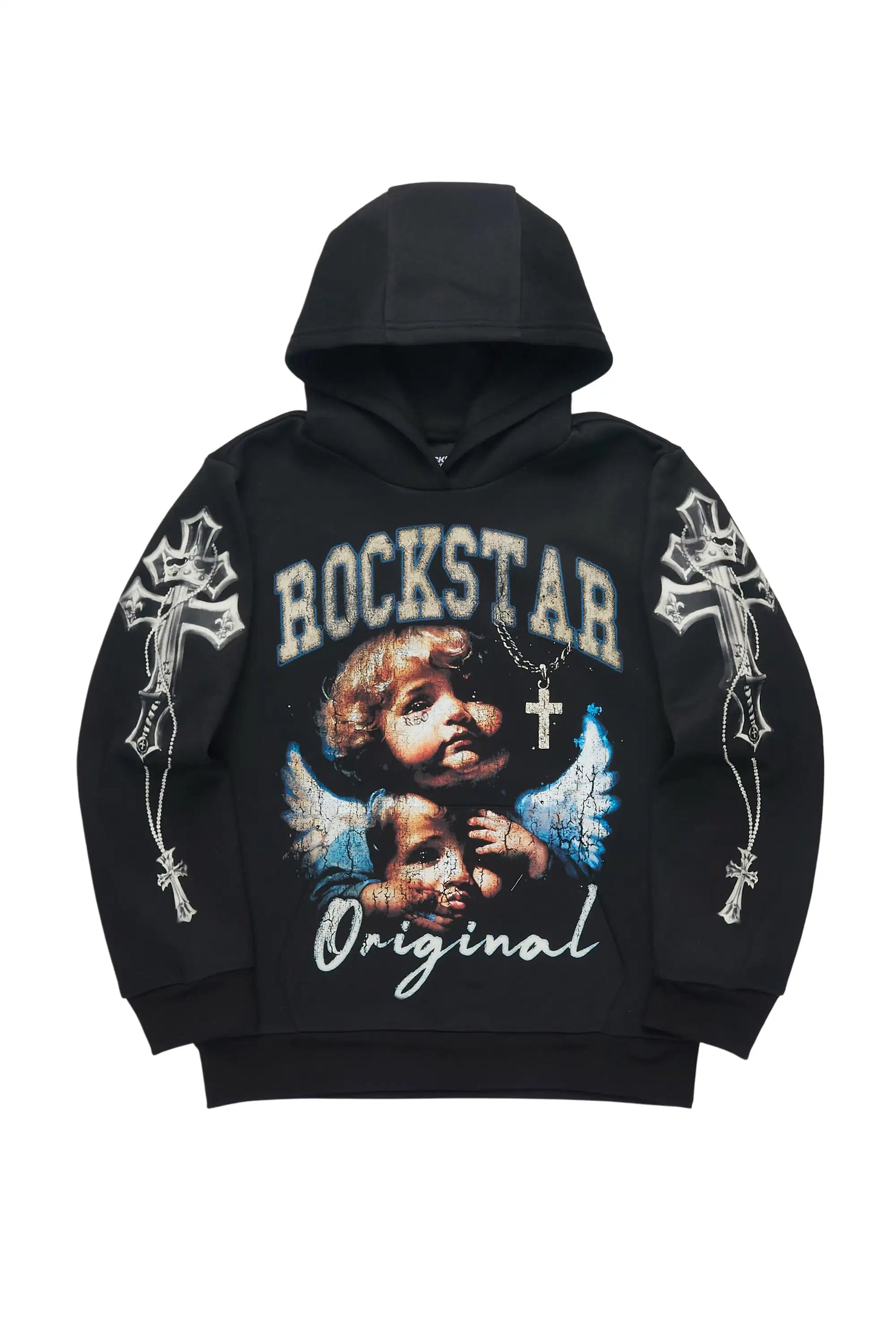 Boys Deiter Black Graphic Hoodie