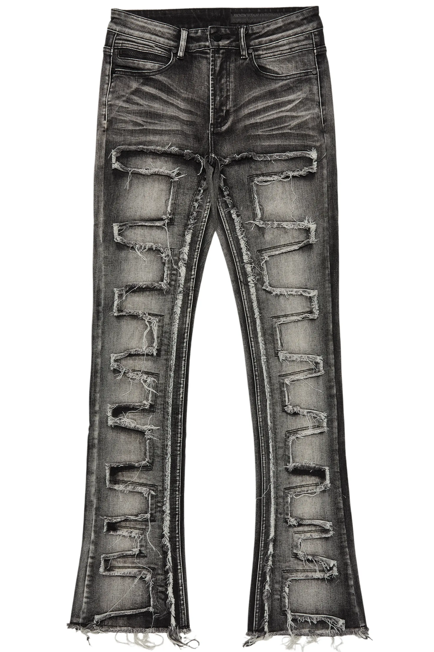 Shake Light Grey Stacked Flare Jean