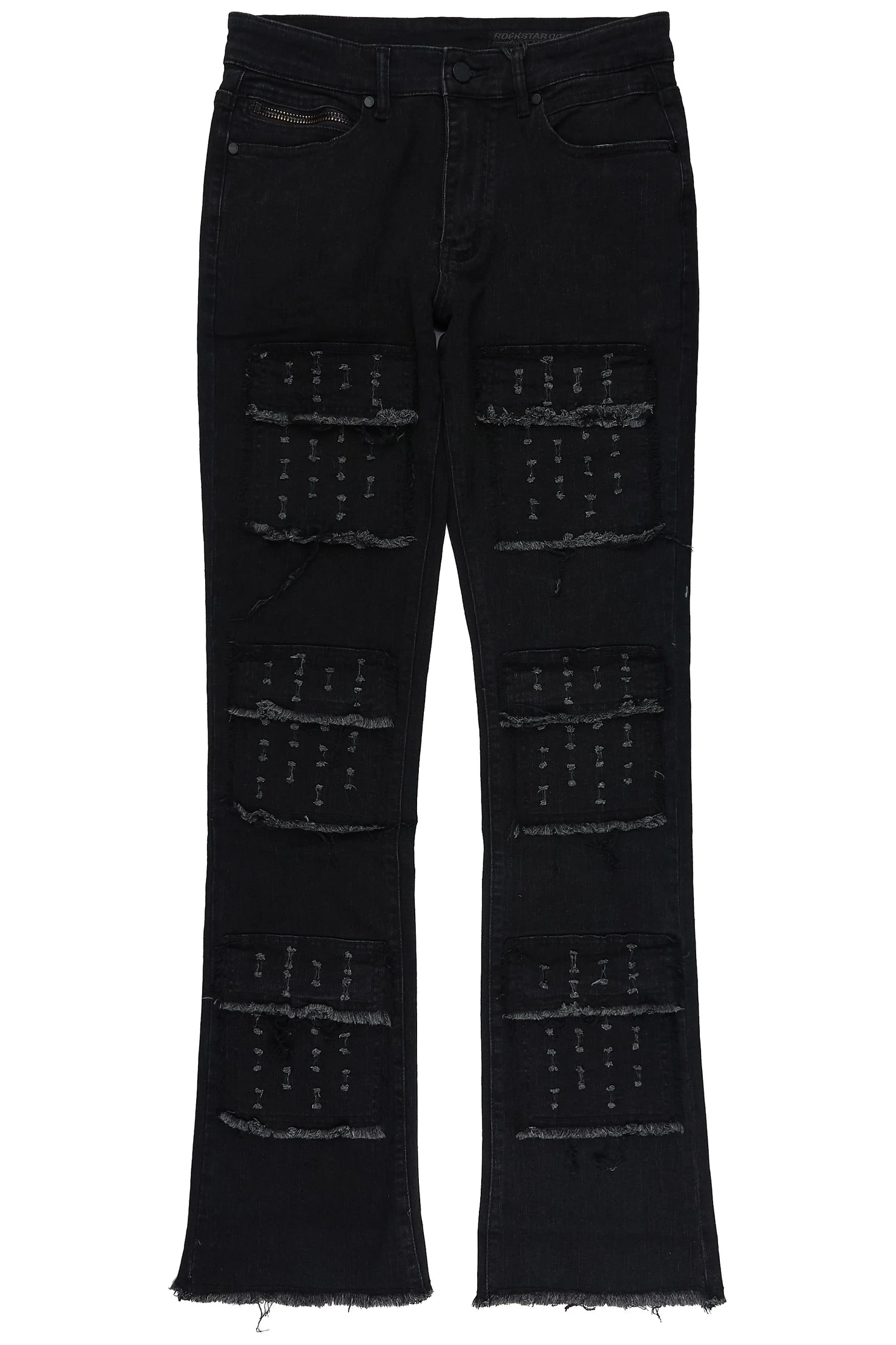 Dezso Black Stacked Flare Jean