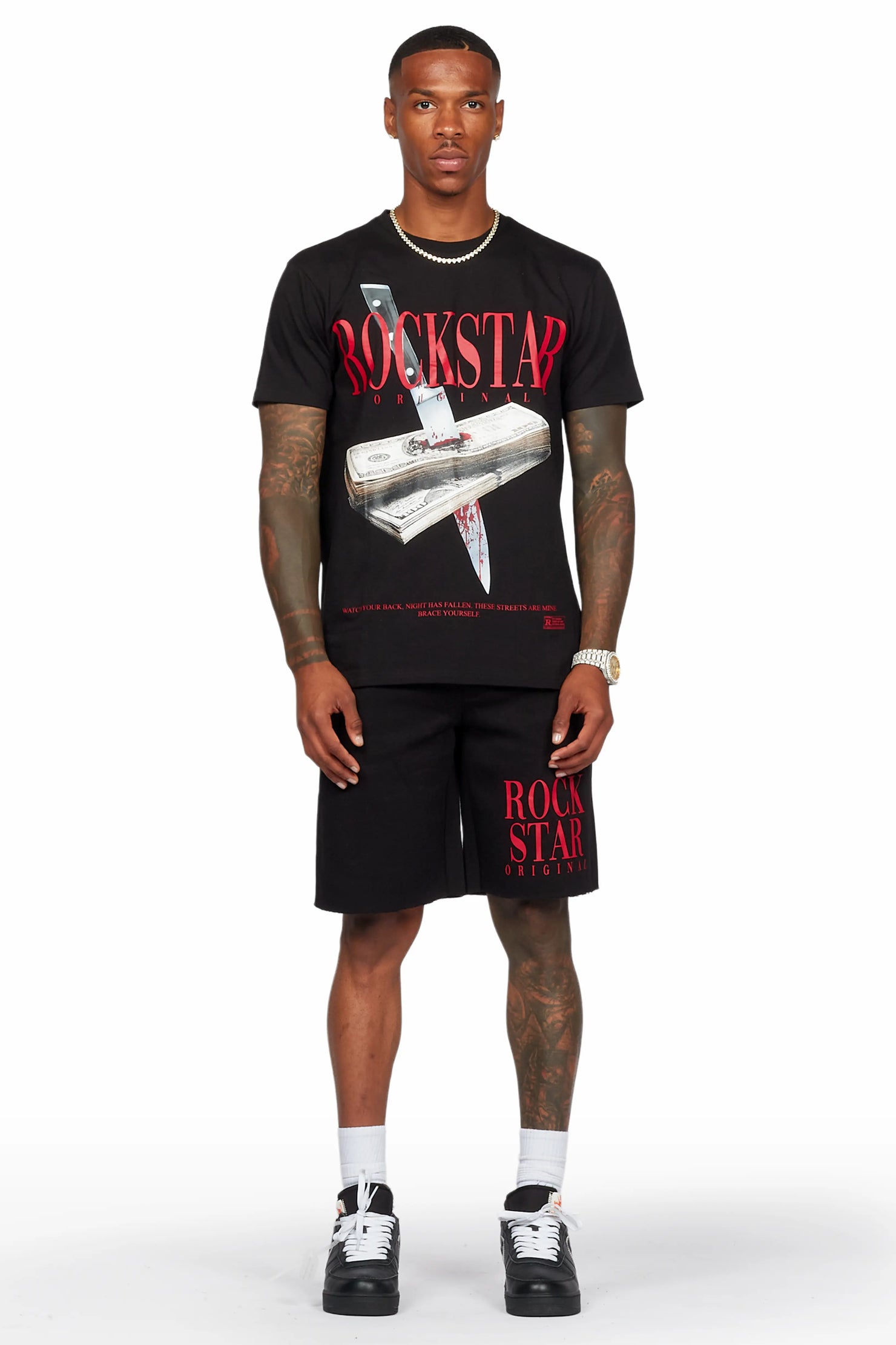 Dayte Nite Black T-Shirt/Short Set